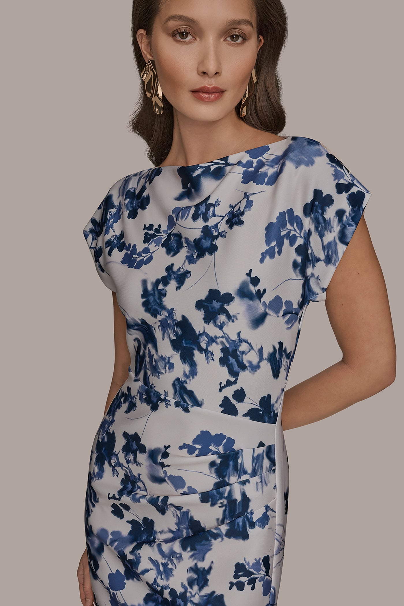 FLORAL CAP SLEEVE MIDI SHEATH DRESS VIEW 4 | Dresses & Jumpsuits