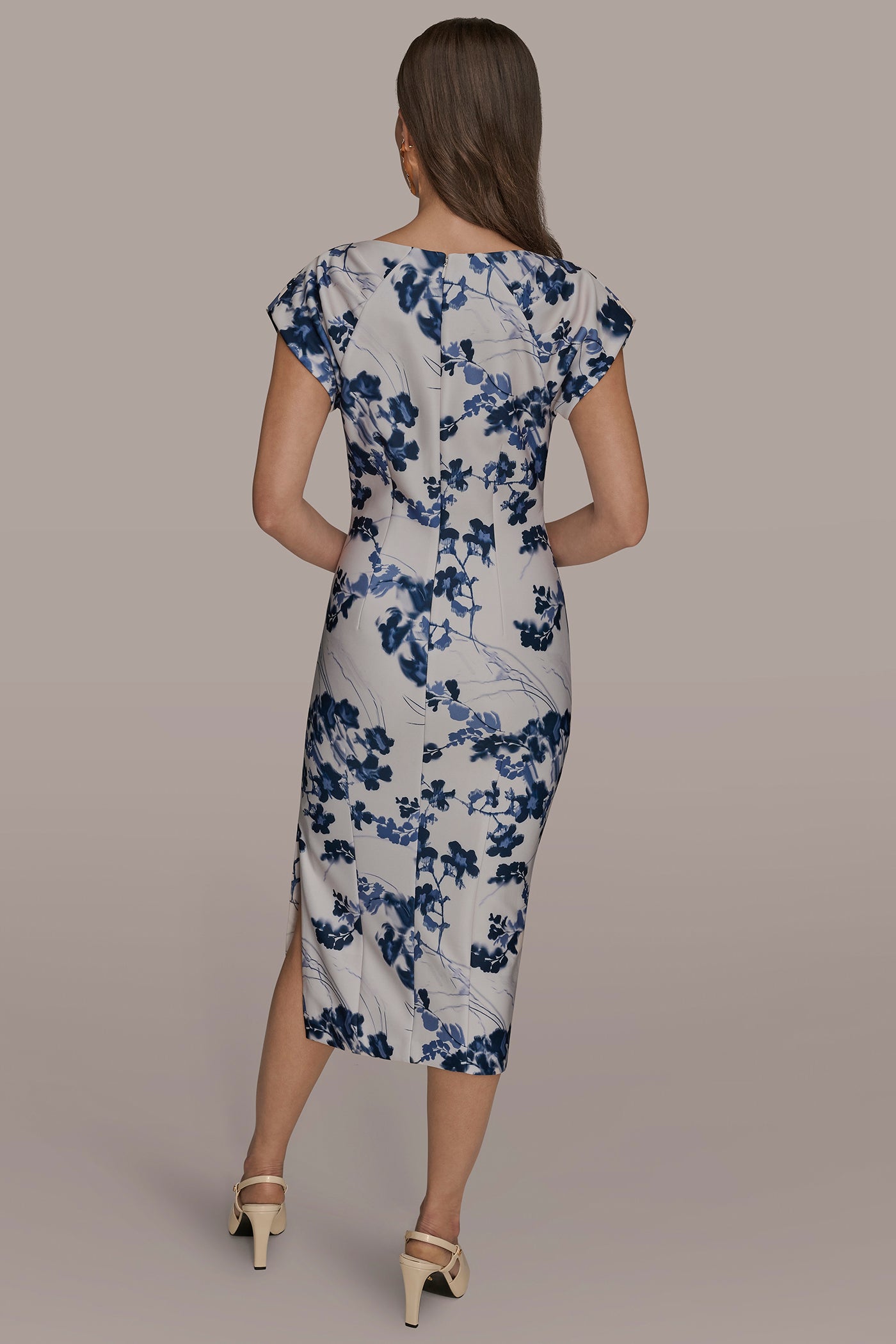 FLORAL CAP SLEEVE MIDI SHEATH DRESS | View 2 | Dresses & Jumpsuits