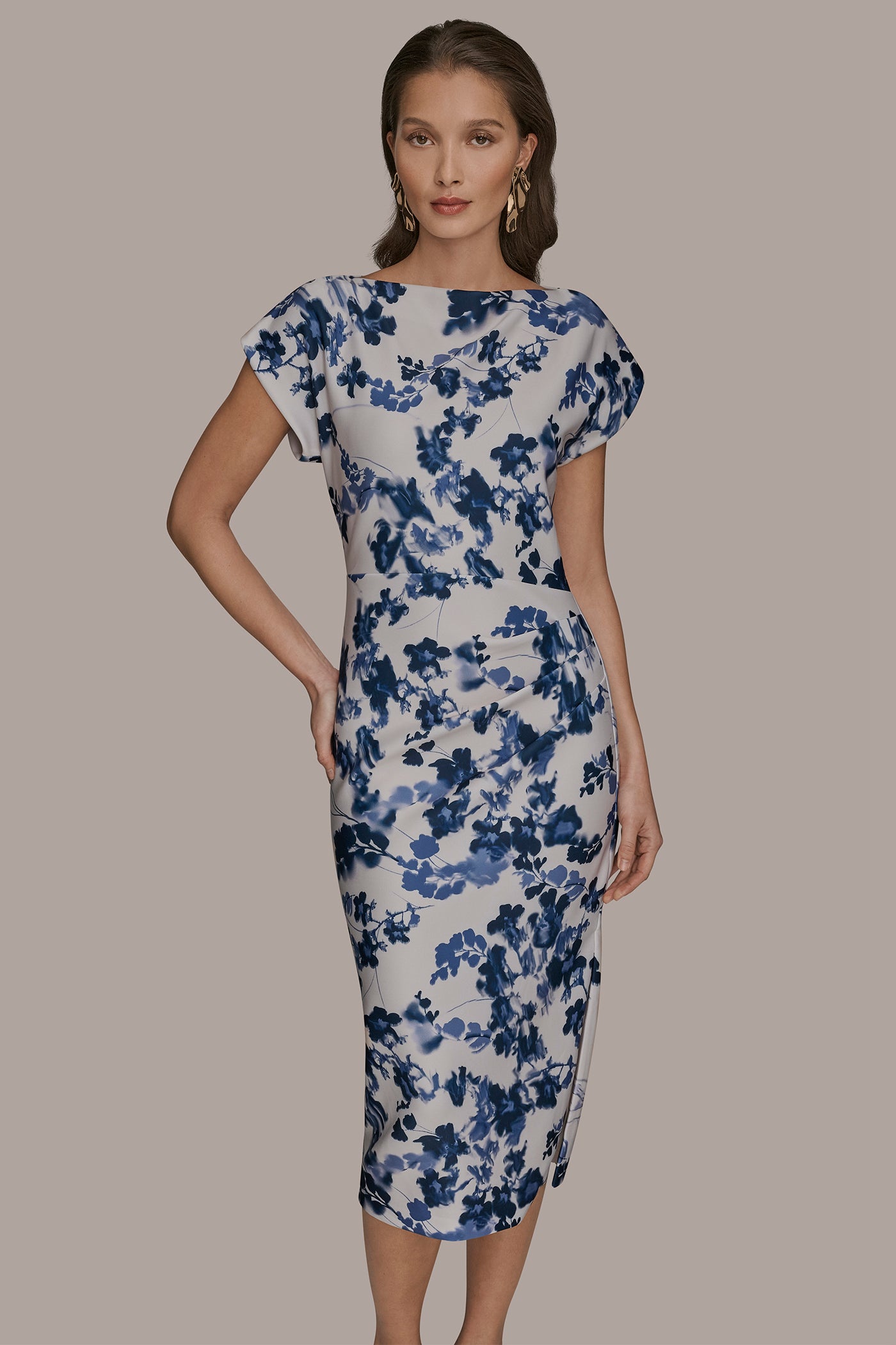 FLORAL CAP SLEEVE MIDI SHEATH DRESS VIEW 6 | Dresses & Jumpsuits