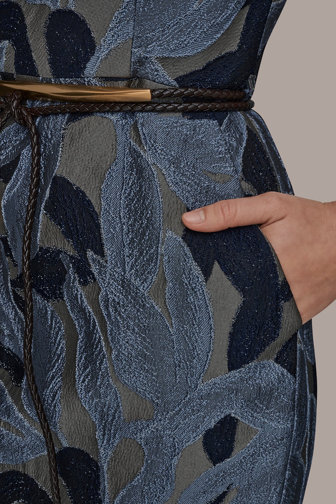 JACQUARD SLEEVELESS COWL-NECK SHEATH DRESS VIEW 6 | Dresses & Jumpsuits