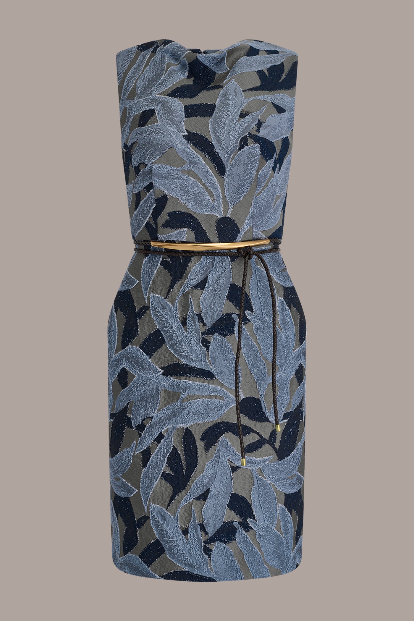 JACQUARD SLEEVELESS COWL-NECK SHEATH DRESS VIEW 7 | Dresses & Jumpsuits