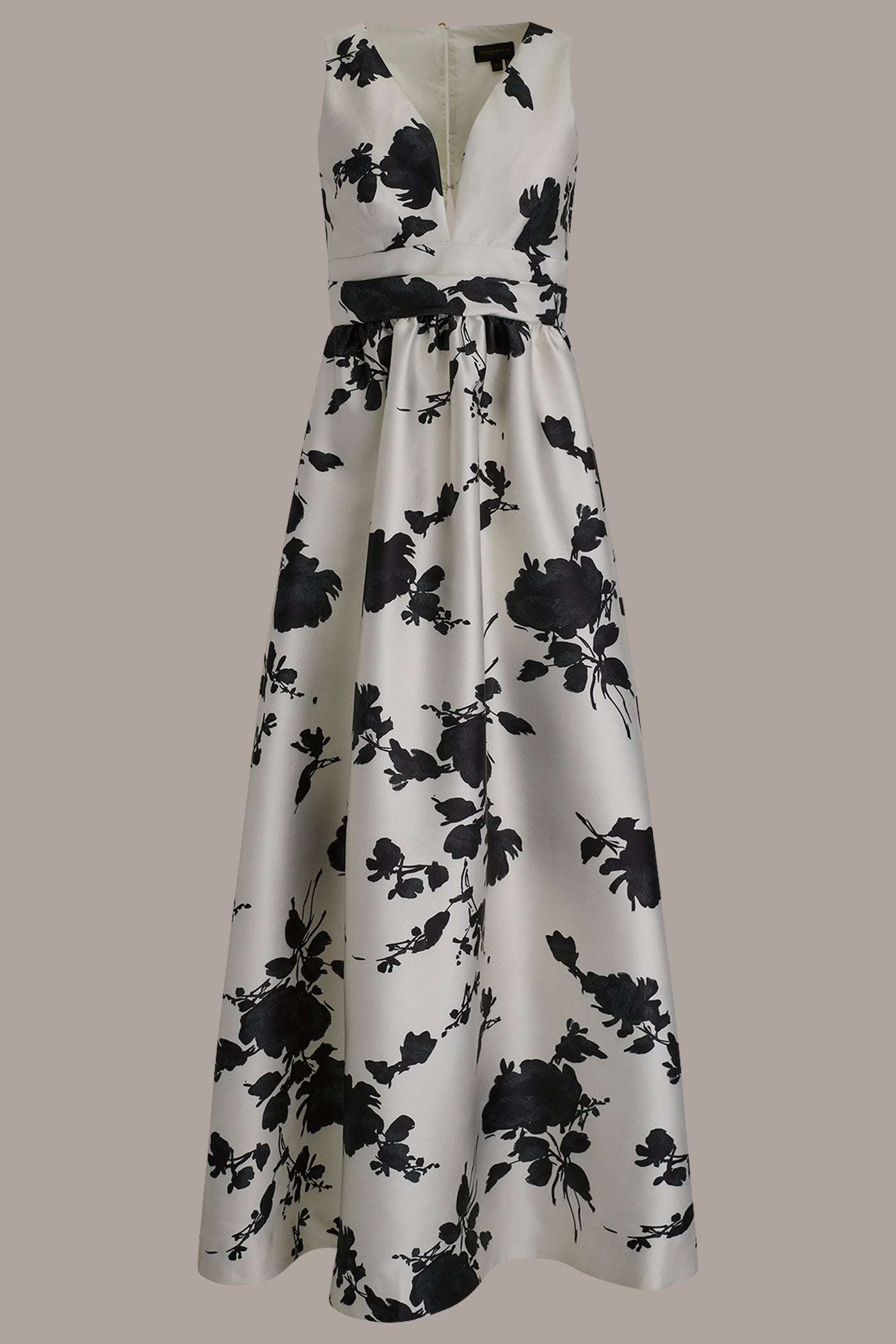 MIKADO SLEEVELESS V-NECK FLORAL GOWN VIEW 9 | Dresses & Jumpsuits