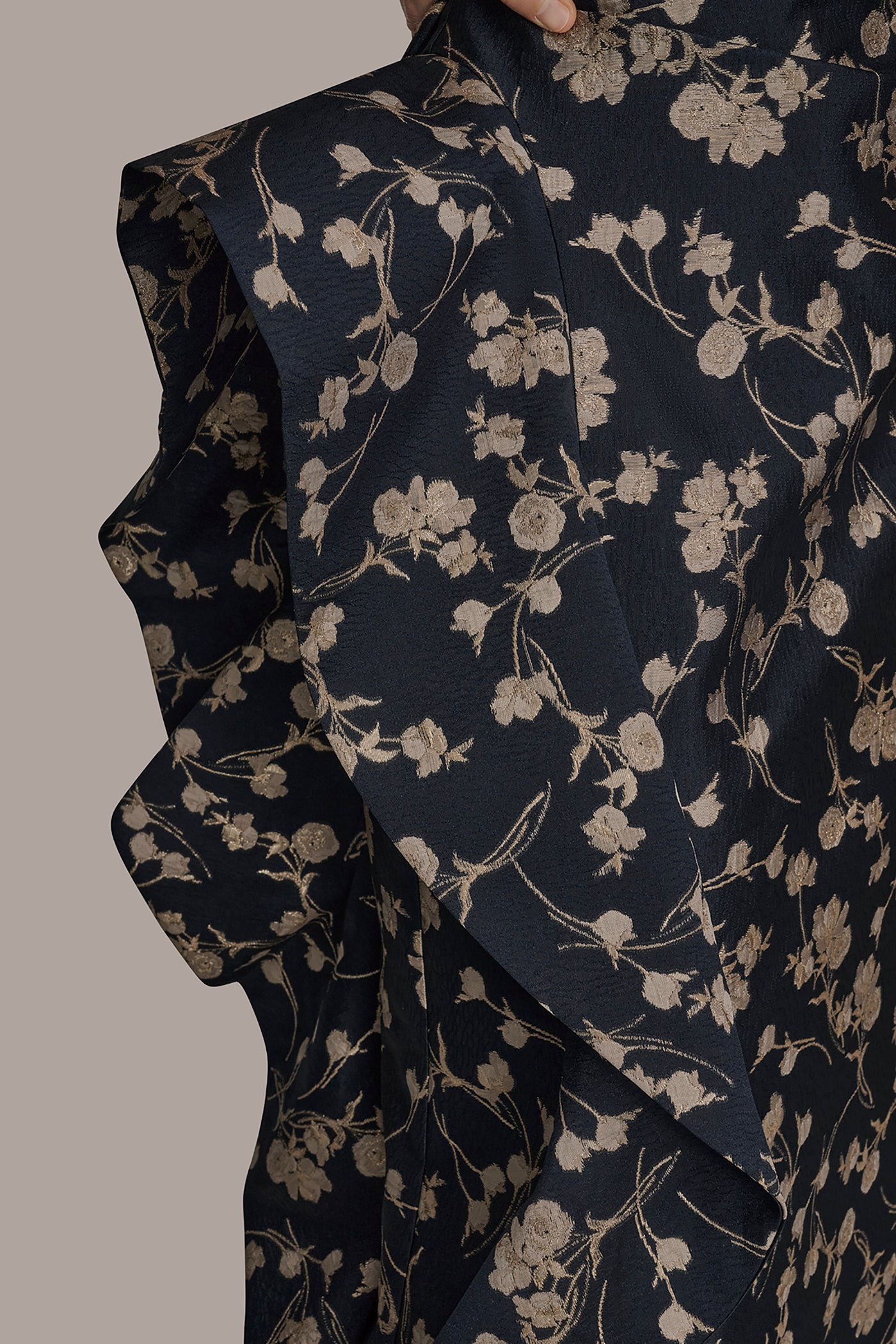 STRAPLESS FLORAL RUFFLED HIGH-SPLIT GOWN VIEW 6 | Dresses & Jumpsuits