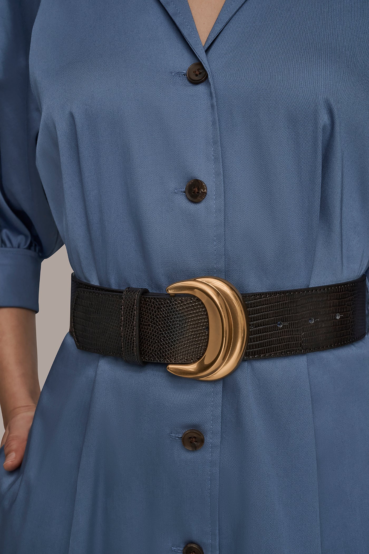 COTTON COLOR-BLOCK MIDI SHIRT DRESS VIEW 5 | New Arrivals