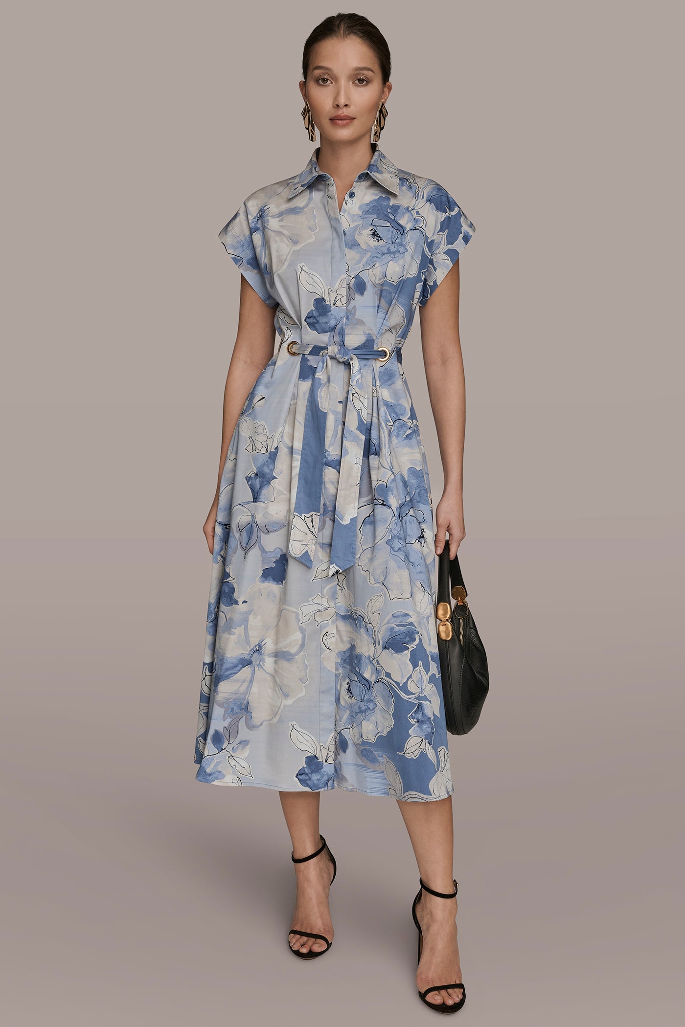 COTTON FLORAL MIDI SHIRT DRESS VIEW 8 | Dresses & Jumpsuits