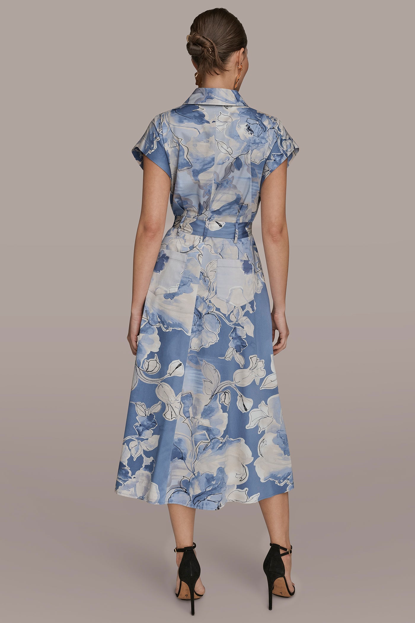 COTTON FLORAL MIDI SHIRT DRESS | View 2 | Dresses & Jumpsuits