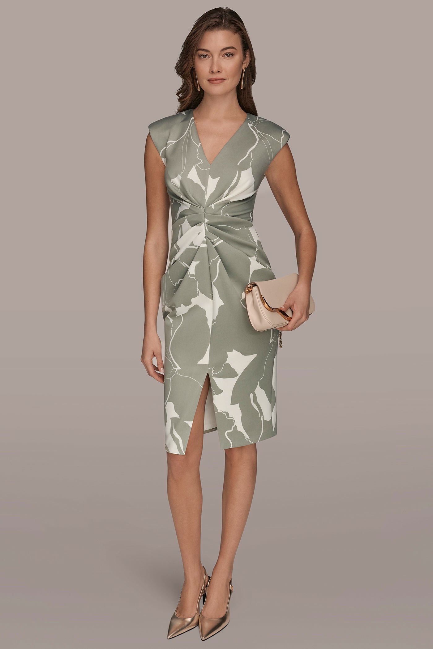 FLORAL CAP SLEEVE MIDI SHEATH DRESS | View 1 | Dresses & Jumpsuits
