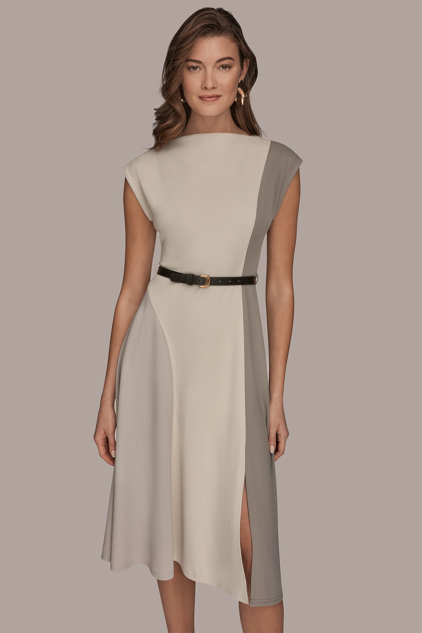 CAP SLEEVE COLOR-BLOCK MIDI DRESS VIEW 6 | Dresses & Jumpsuits