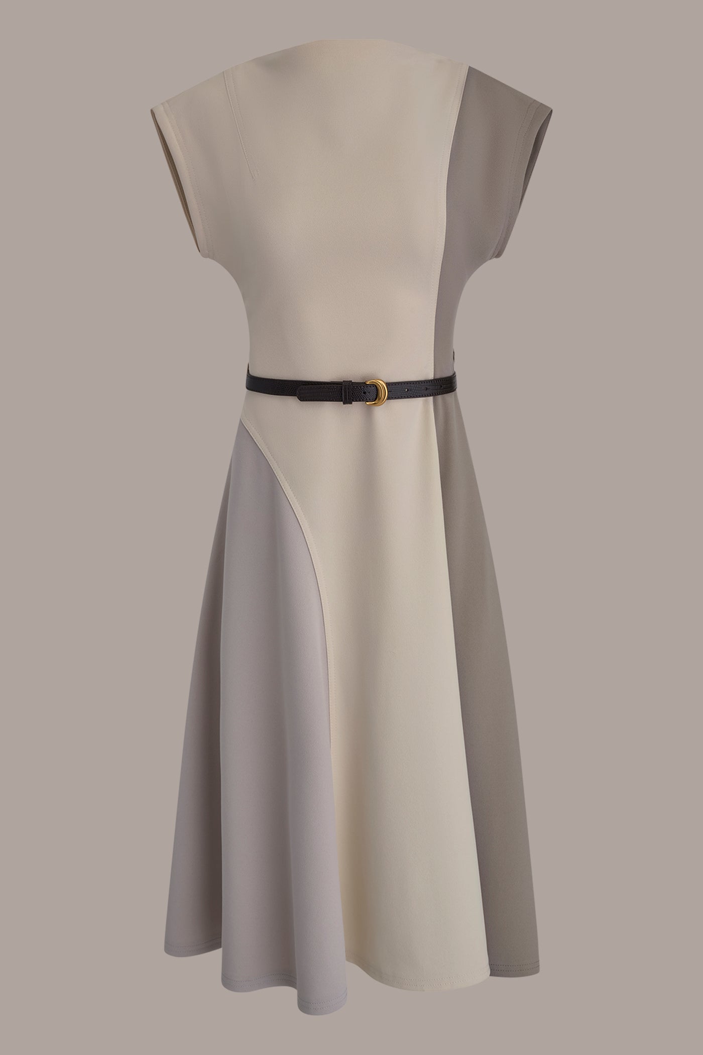 Donna Karan Women's Cap-Sleeve Colorblock Midi Dress - Vapor/Vellum/Driftwood - 6 Donna Karan Women's Cap-Sleeve Colorblock Midi Dress - Vapor/Vellum/Driftwood - 6