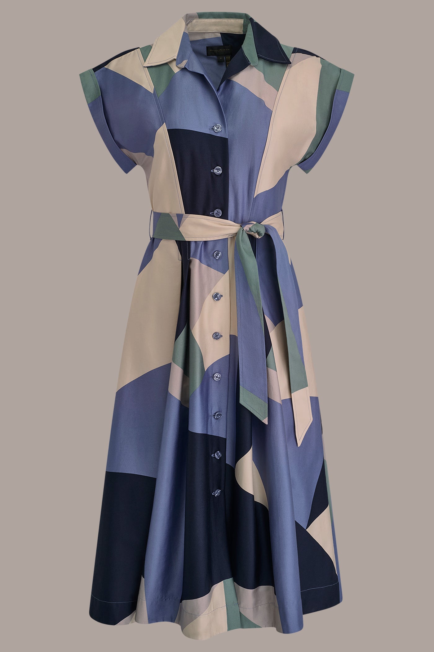 printed cotton shirt dress Stretch Cotton Midi Peyton Shirtdress Swan Print