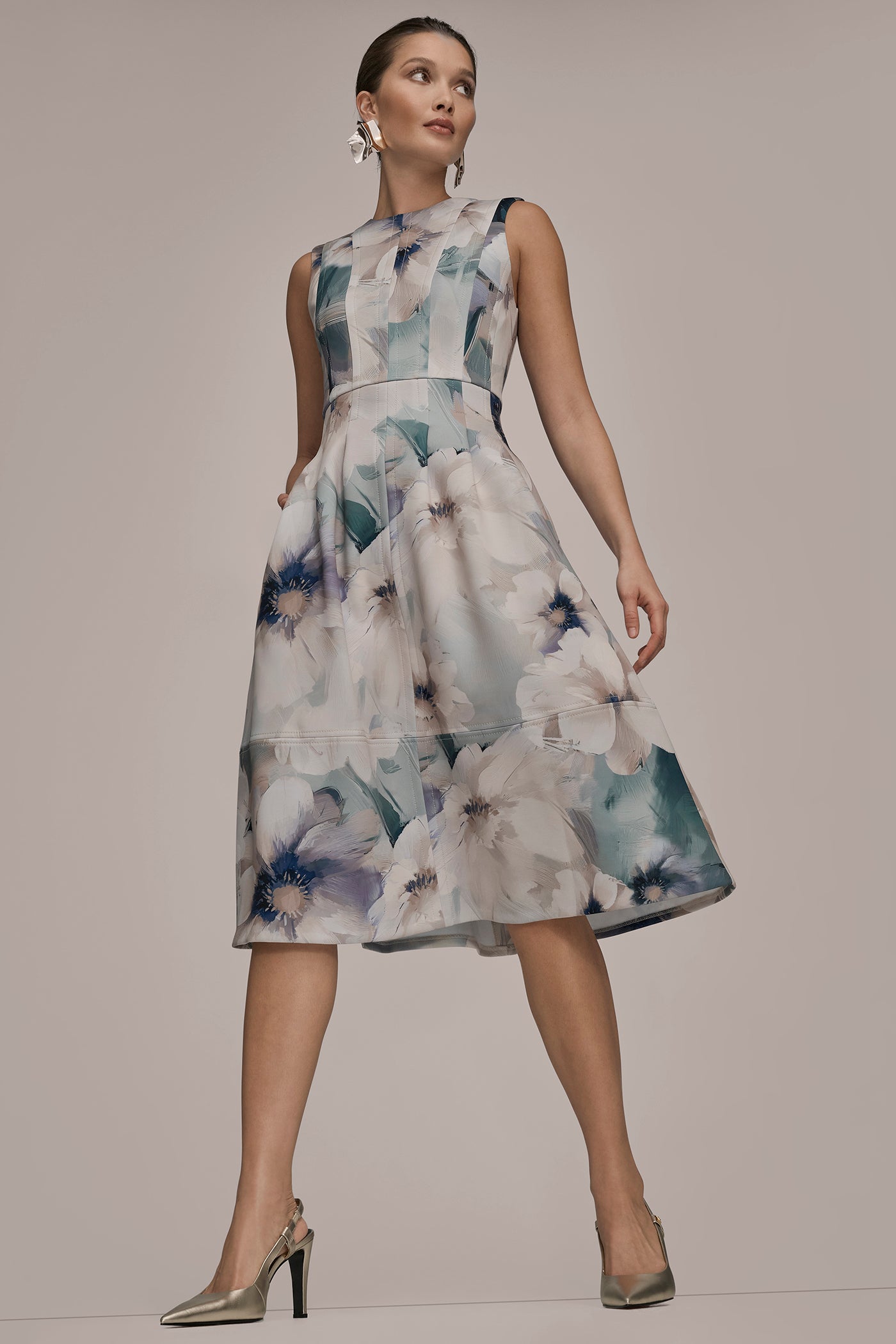 FLORAL SLEEVELESS MIDI DRESS VIEW 8 | Cocktail & Party