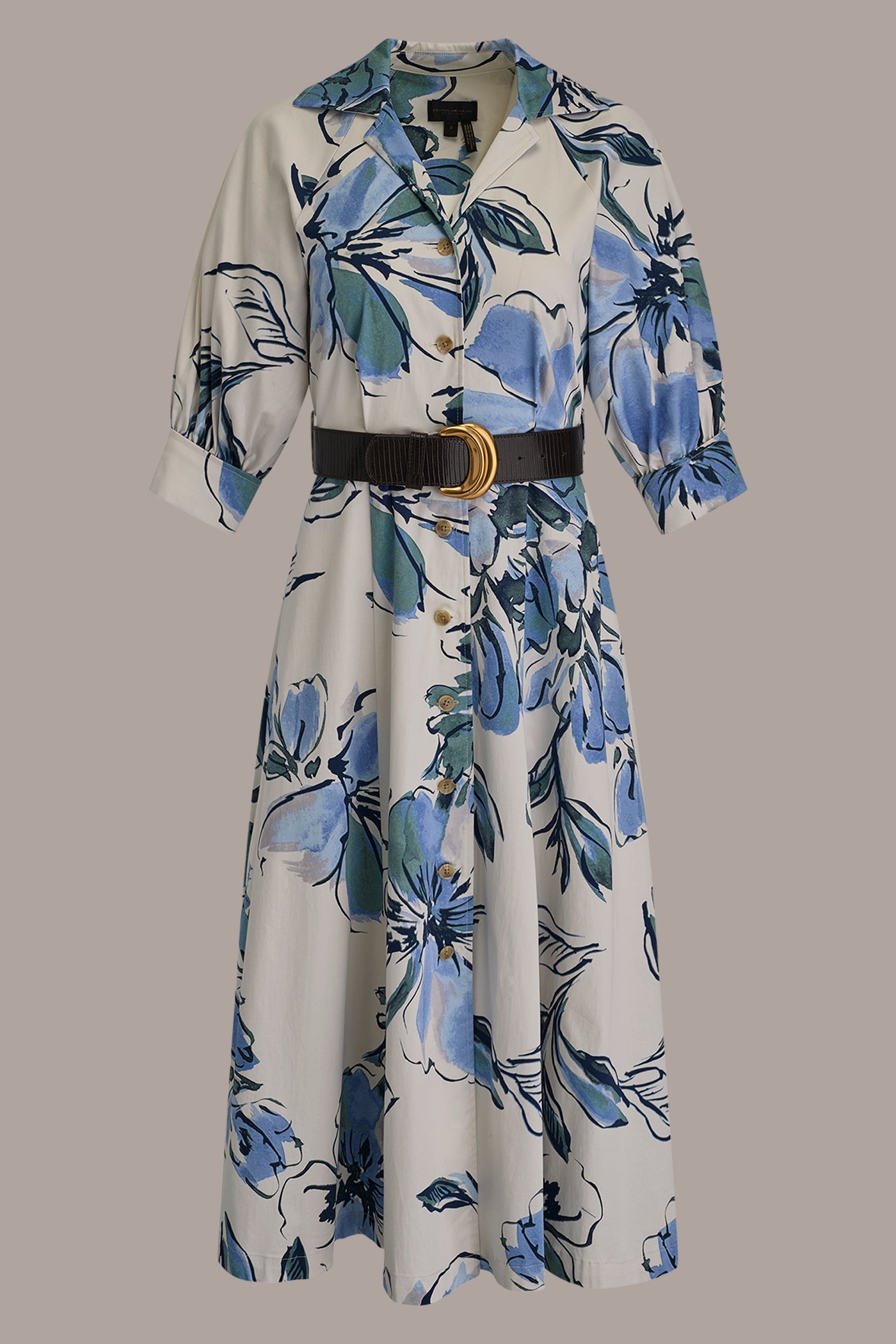 COTTON FLORAL MIDI SHIRT DRESS VIEW 7 | Dresses & Jumpsuits