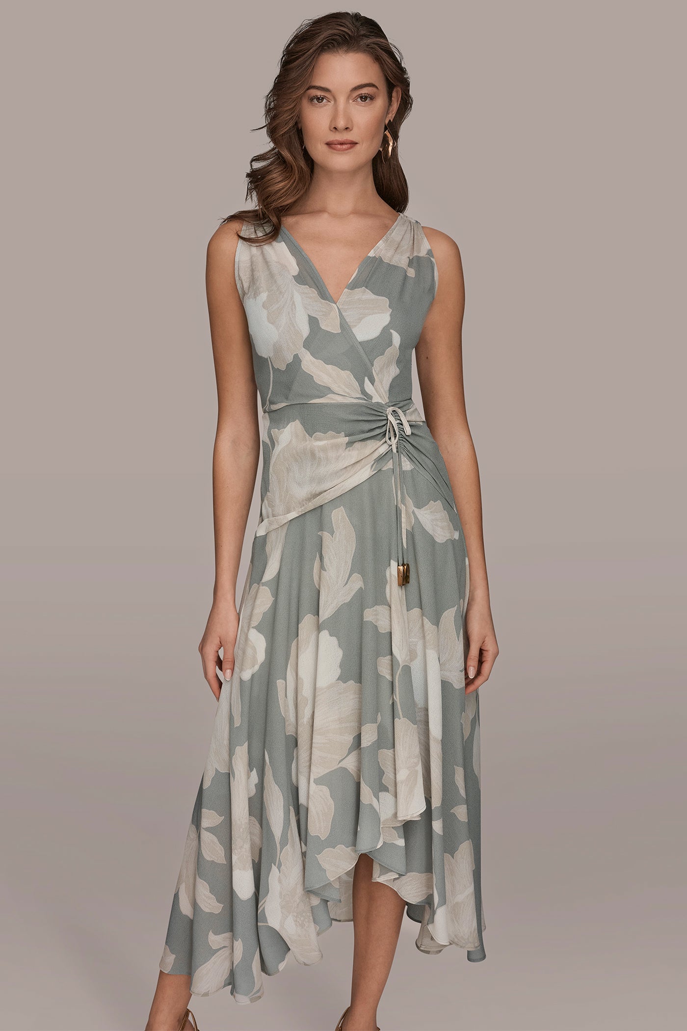 CHIFFON FLORAL WRAP-EFFECT MIDI DRESS VIEW 3 | Dresses & Jumpsuits