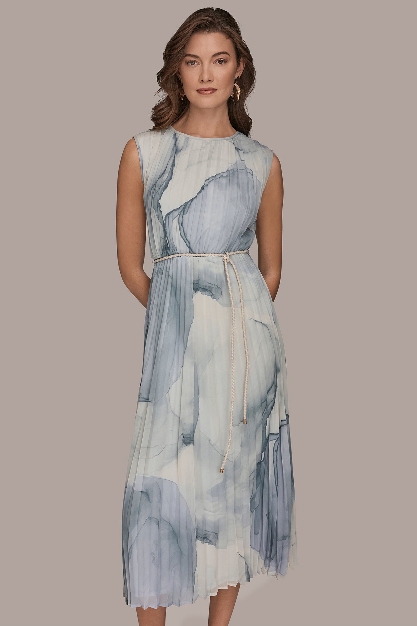 CHIFFON FLORAL SLEEVELESS MIDI DRESS VIEW 7 | Dresses & Jumpsuits