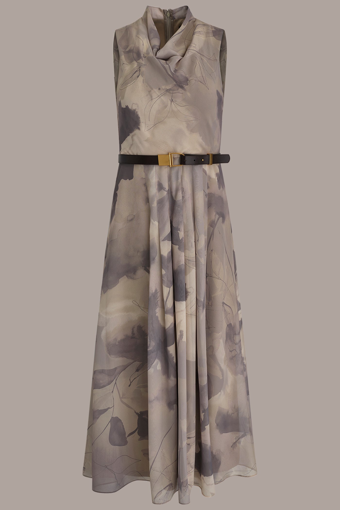 SLEEVELESS BELTED COWL NECK MAXI VIEW 8 | Dresses & Jumpsuits