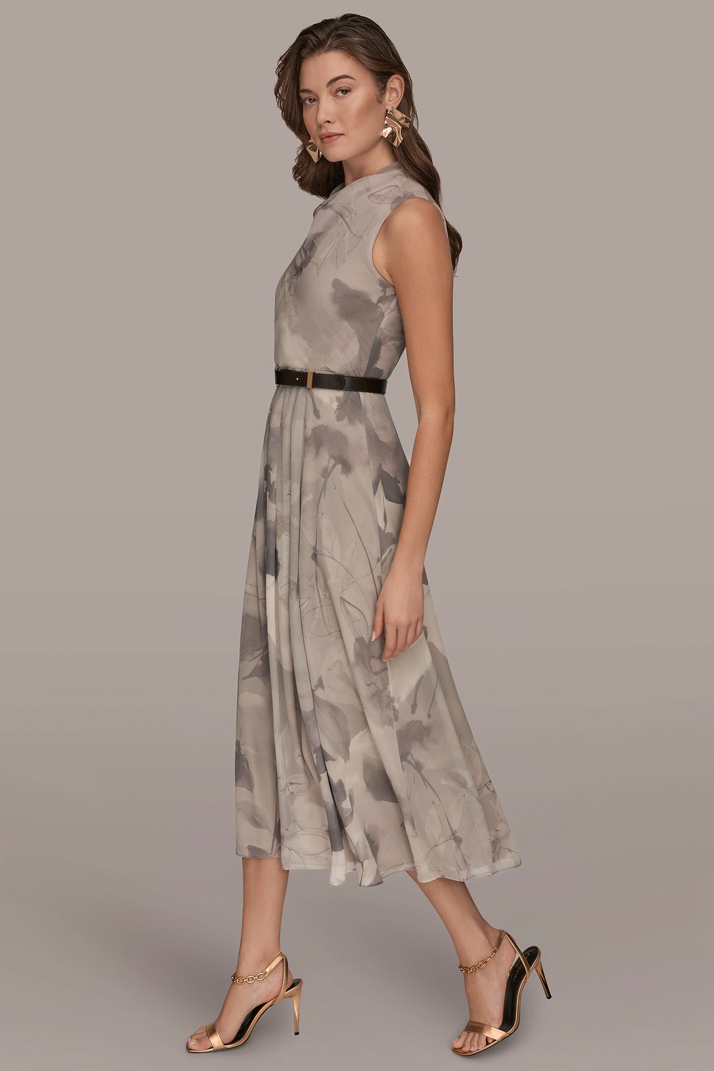 SLEEVELESS BELTED COWL NECK MAXI VIEW 3 | Dresses & Jumpsuits