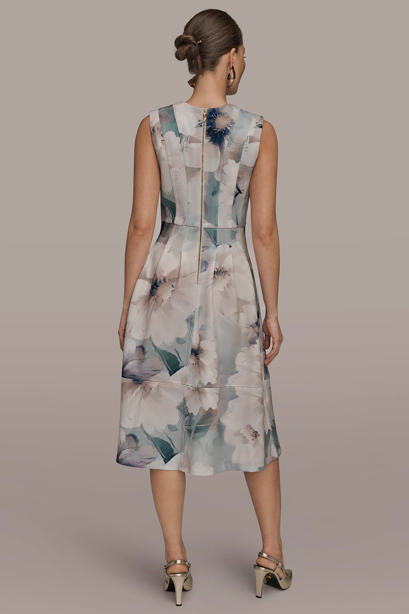 FLORAL SLEEVELESS MIDI DRESS | View 2 | Cocktail & Party