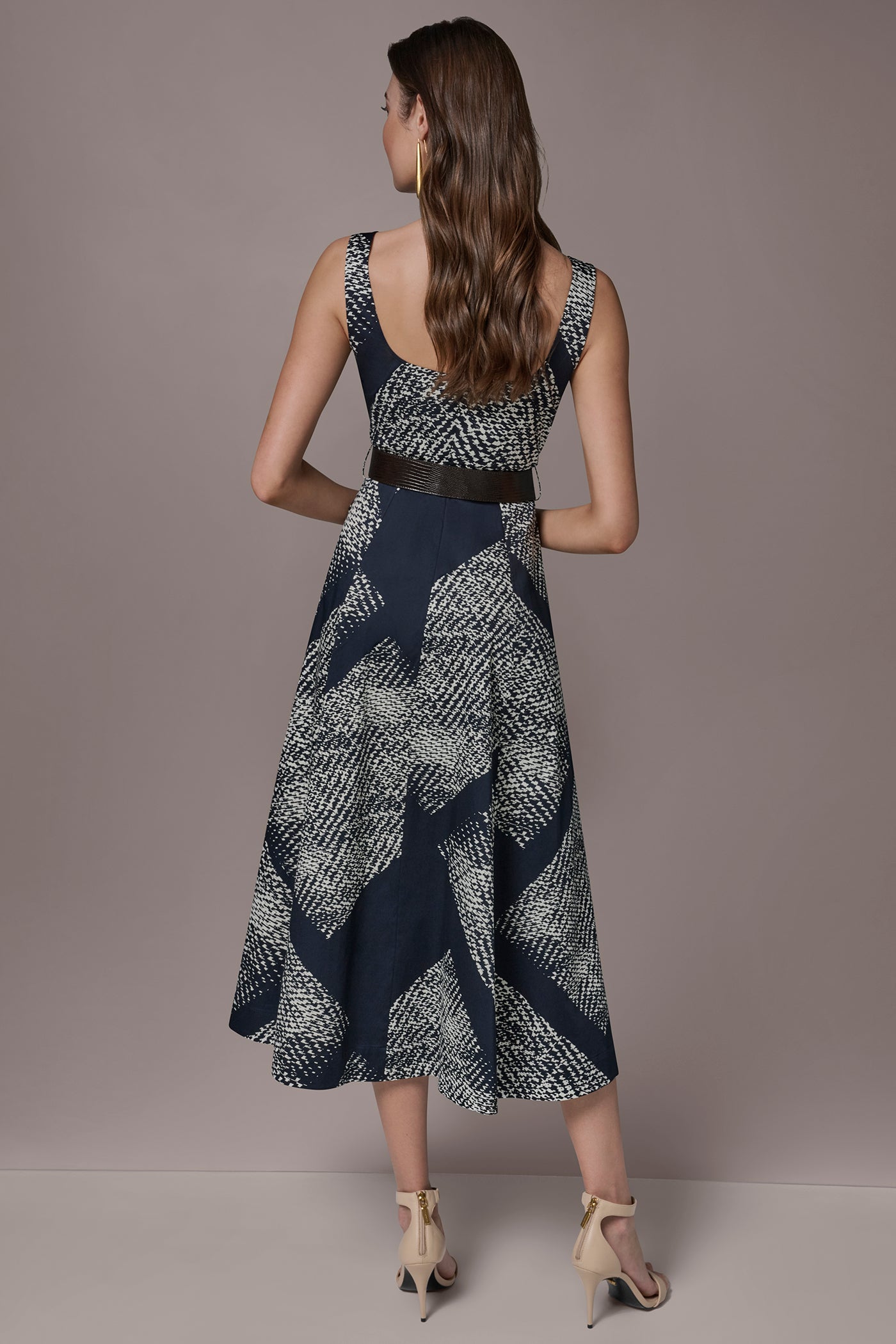 STRETCH-COTTON SLEEVELESS PRINTED MIDI DRESS | View 2 | New Dresses