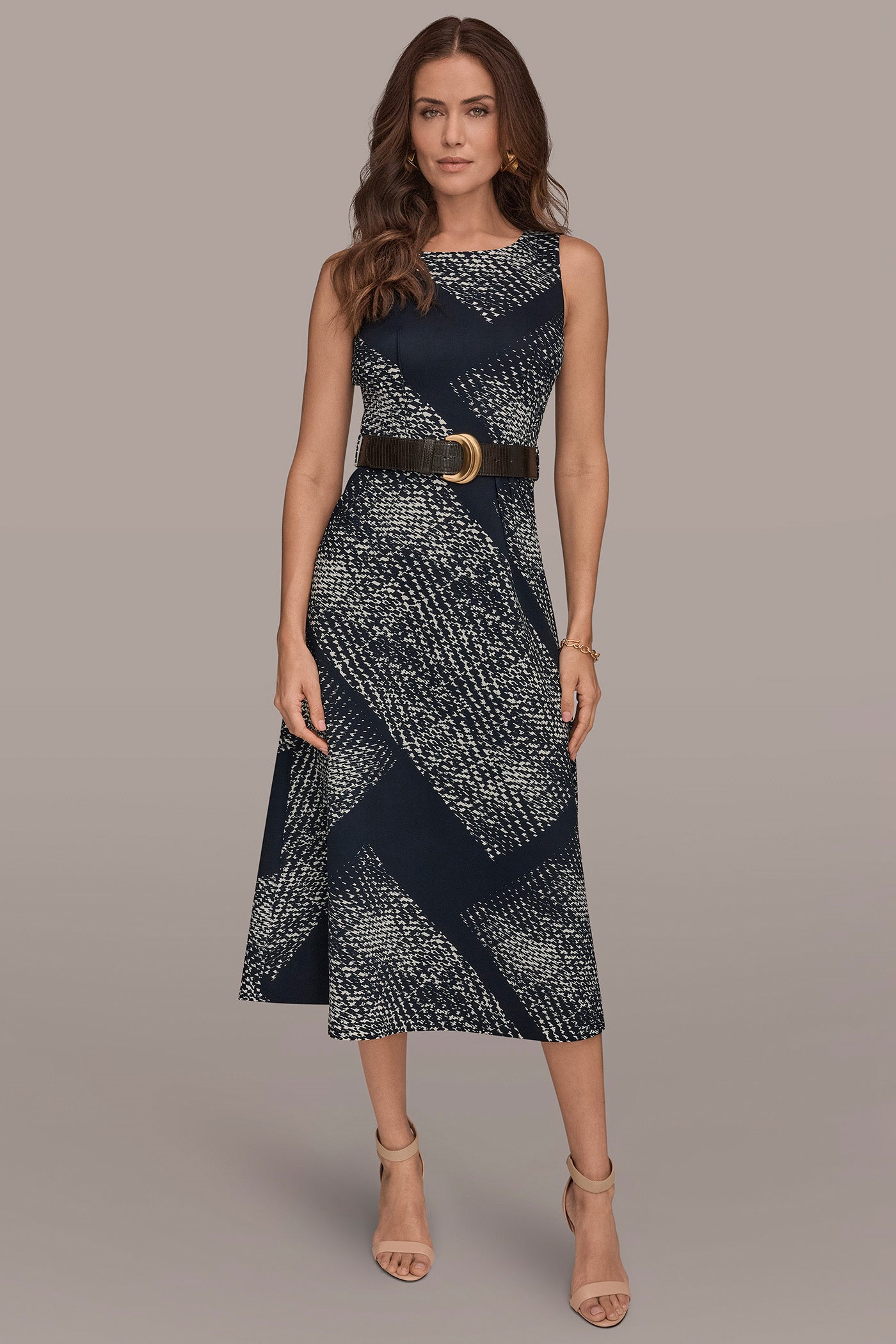 Donna Karan Women's A-Line Midi Dress - Blue - Casual dresses Donna Karan Women's A-Line Midi Dress - Blue - Casual dresses