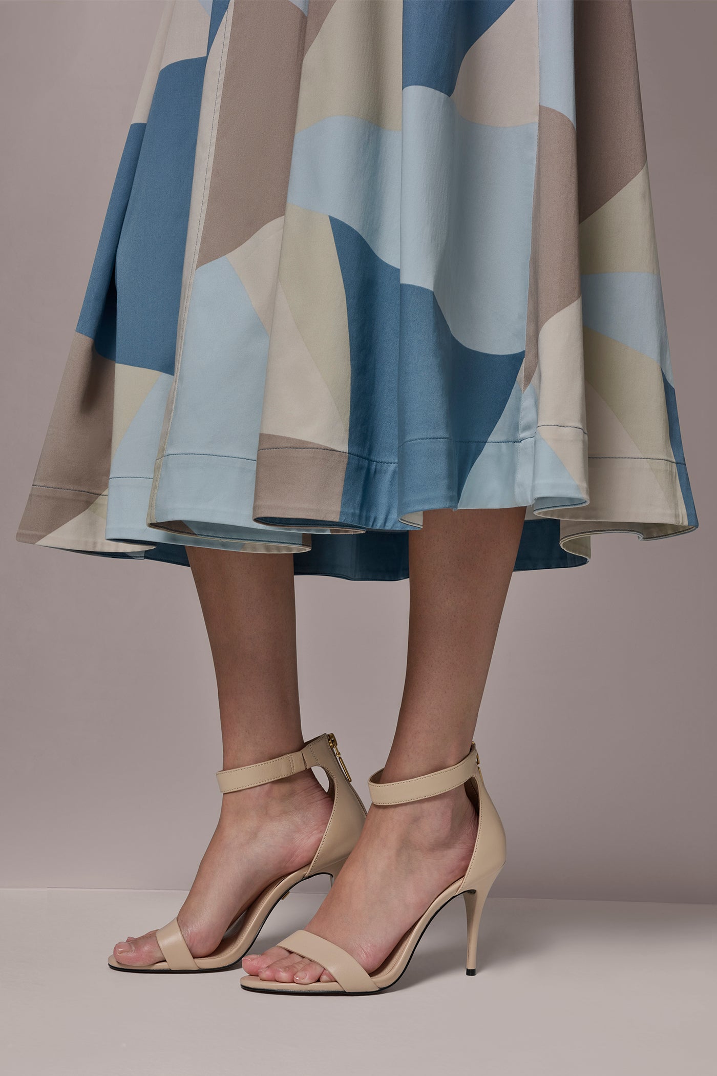 STRETCH-COTTON SLEEVELESS PRINTED MIDI DRESS VIEW 7 | New Dresses