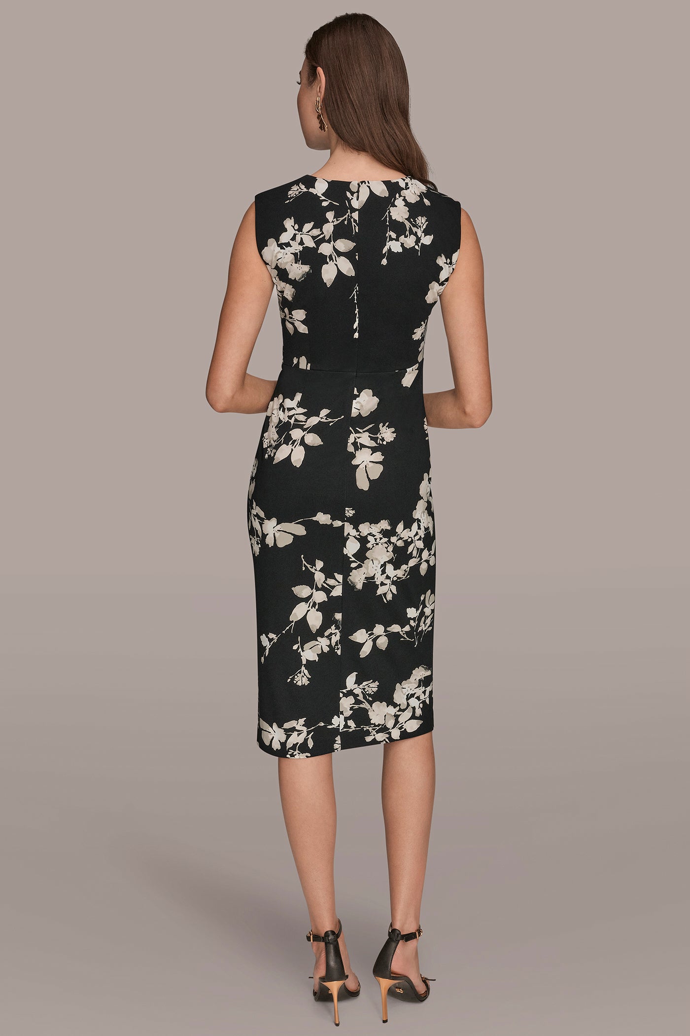 FLORAL SIDE ROUCHED MIDI SHEATH | View 2 | Dresses & Jumpsuits