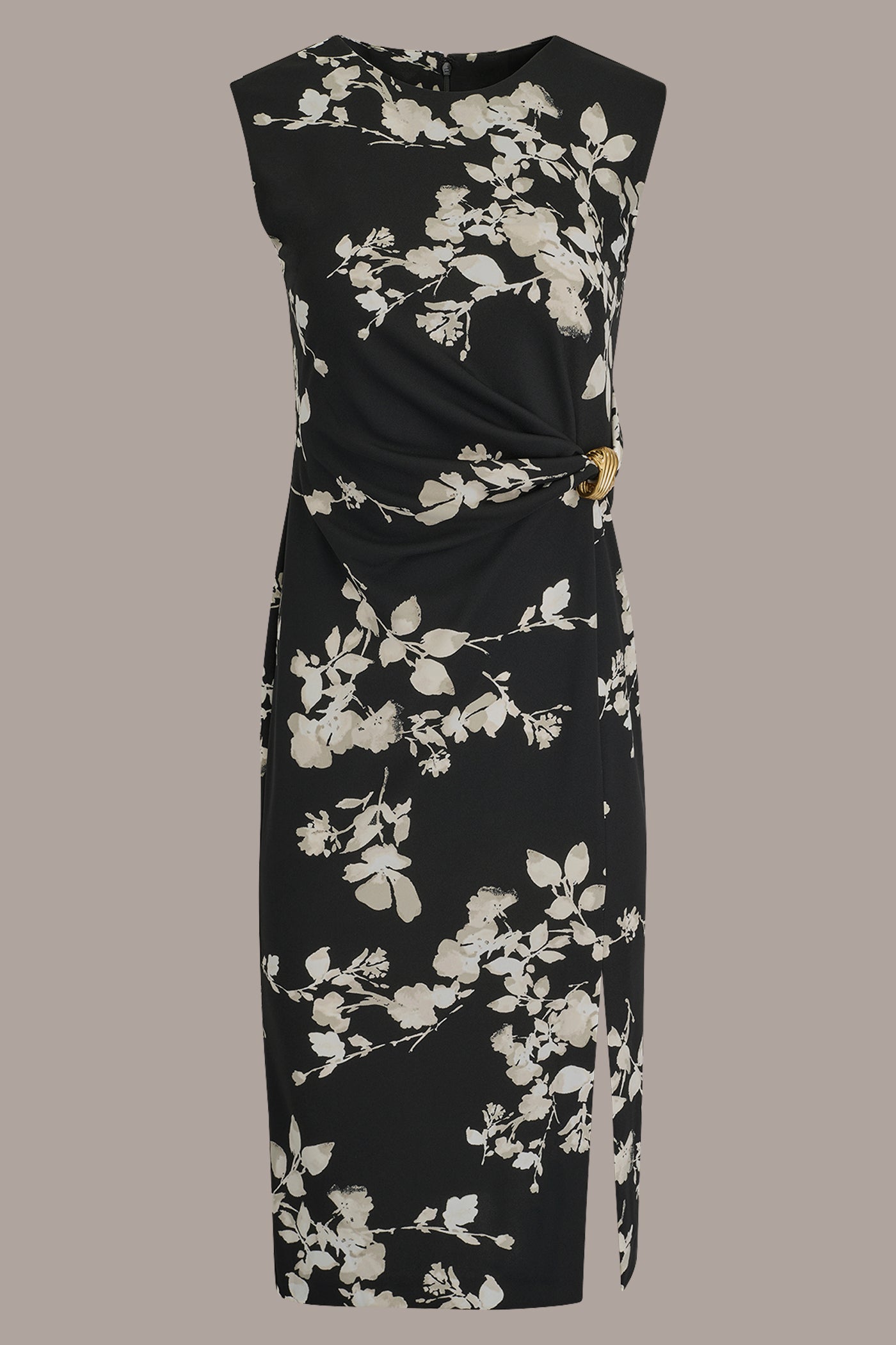 FLORAL SIDE ROUCHED MIDI SHEATH VIEW 8 | Dresses & Jumpsuits