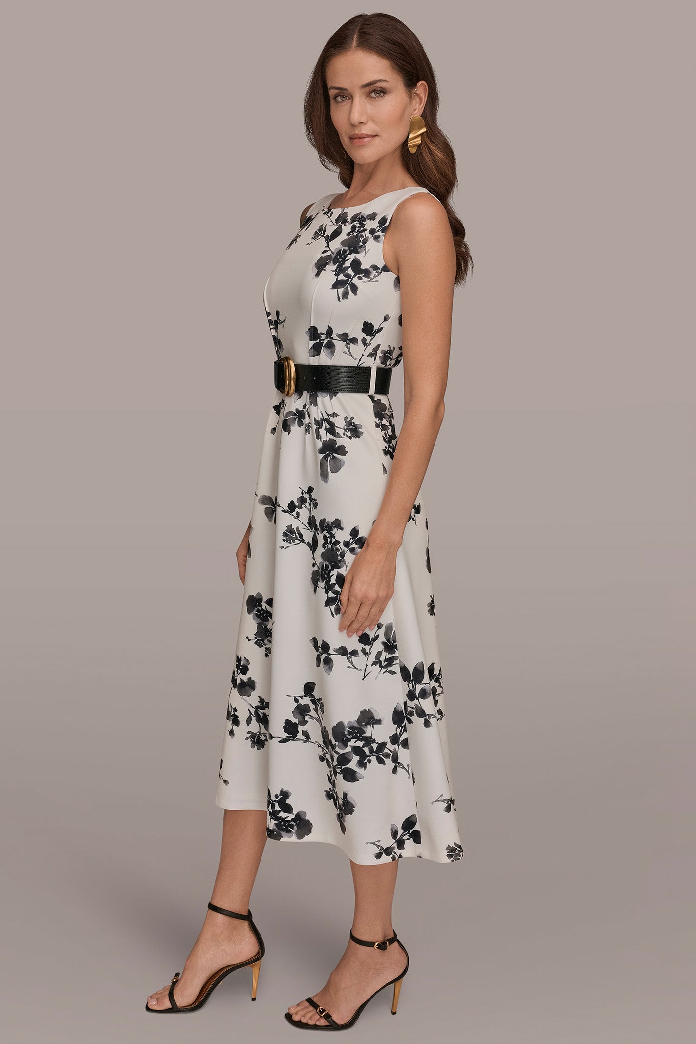SLEEVELESS FLORAL A-LINE DRESS VIEW 3 | New Dresses