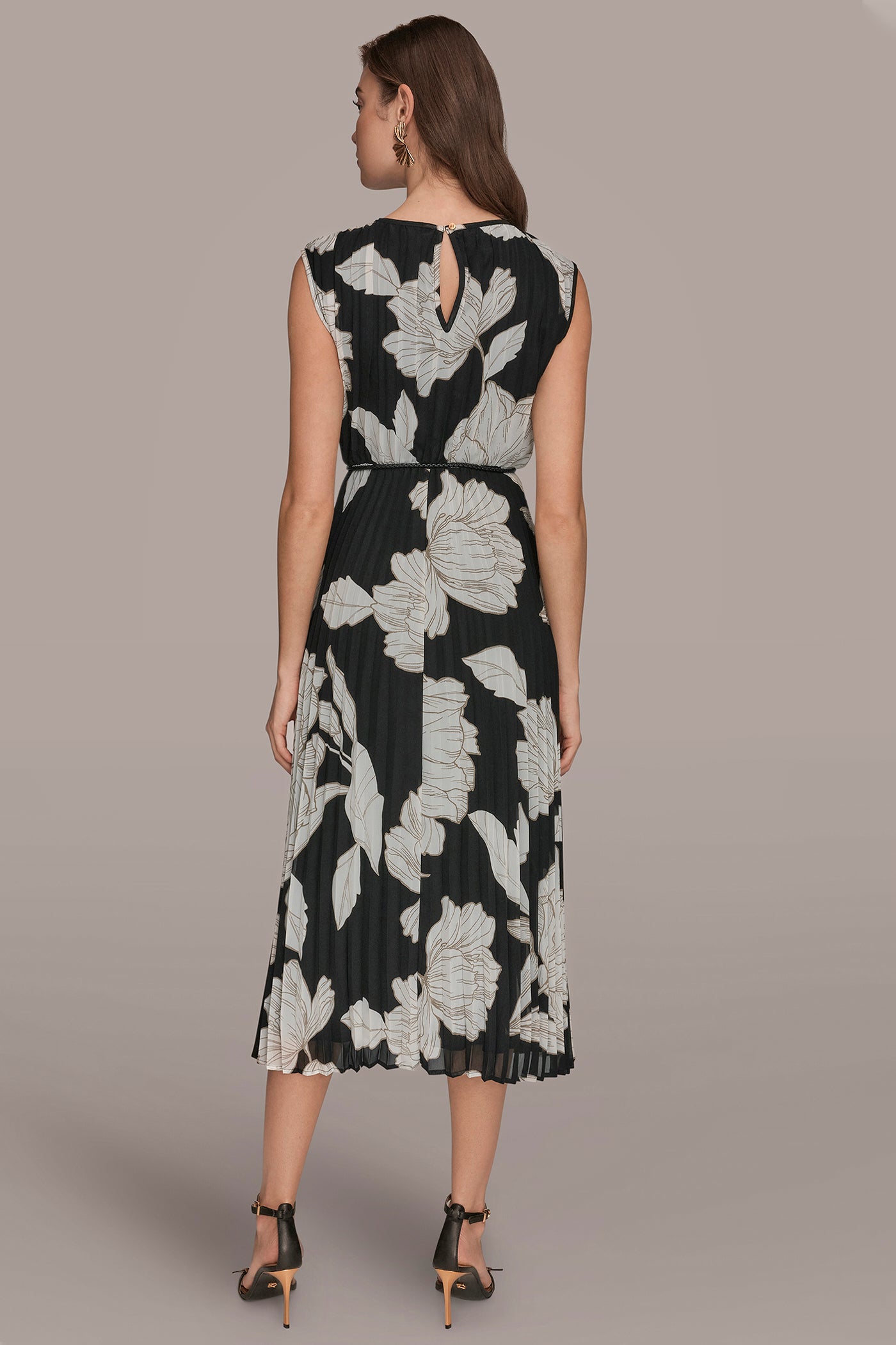 CHIFFON A-LINE MIDI DRESS WITH BELT | View 2 | Dresses & Jumpsuits