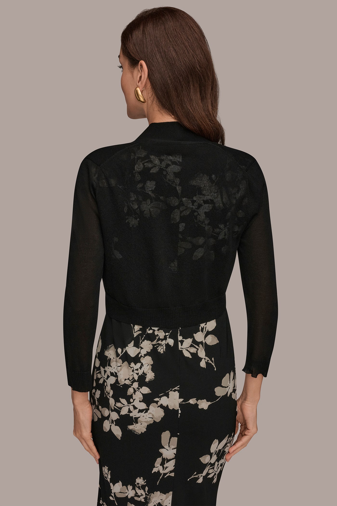 LONG SLEEVE CROPPED SHRUG | View 2 | Sweaters