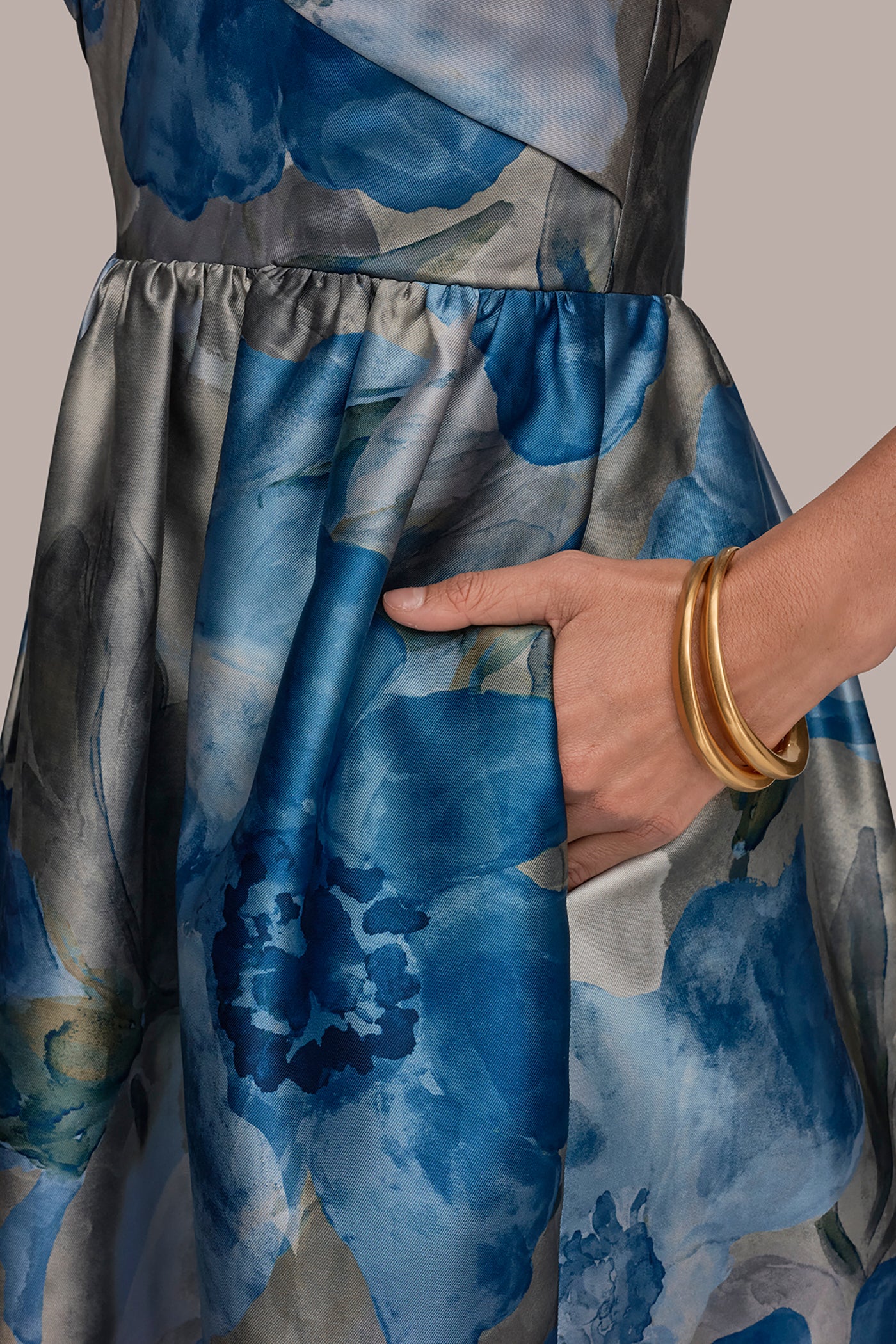 MIKADO FLORAL STRAPLESS SWEETHEART BALL GOWN VIEW 5 | Event Dresses