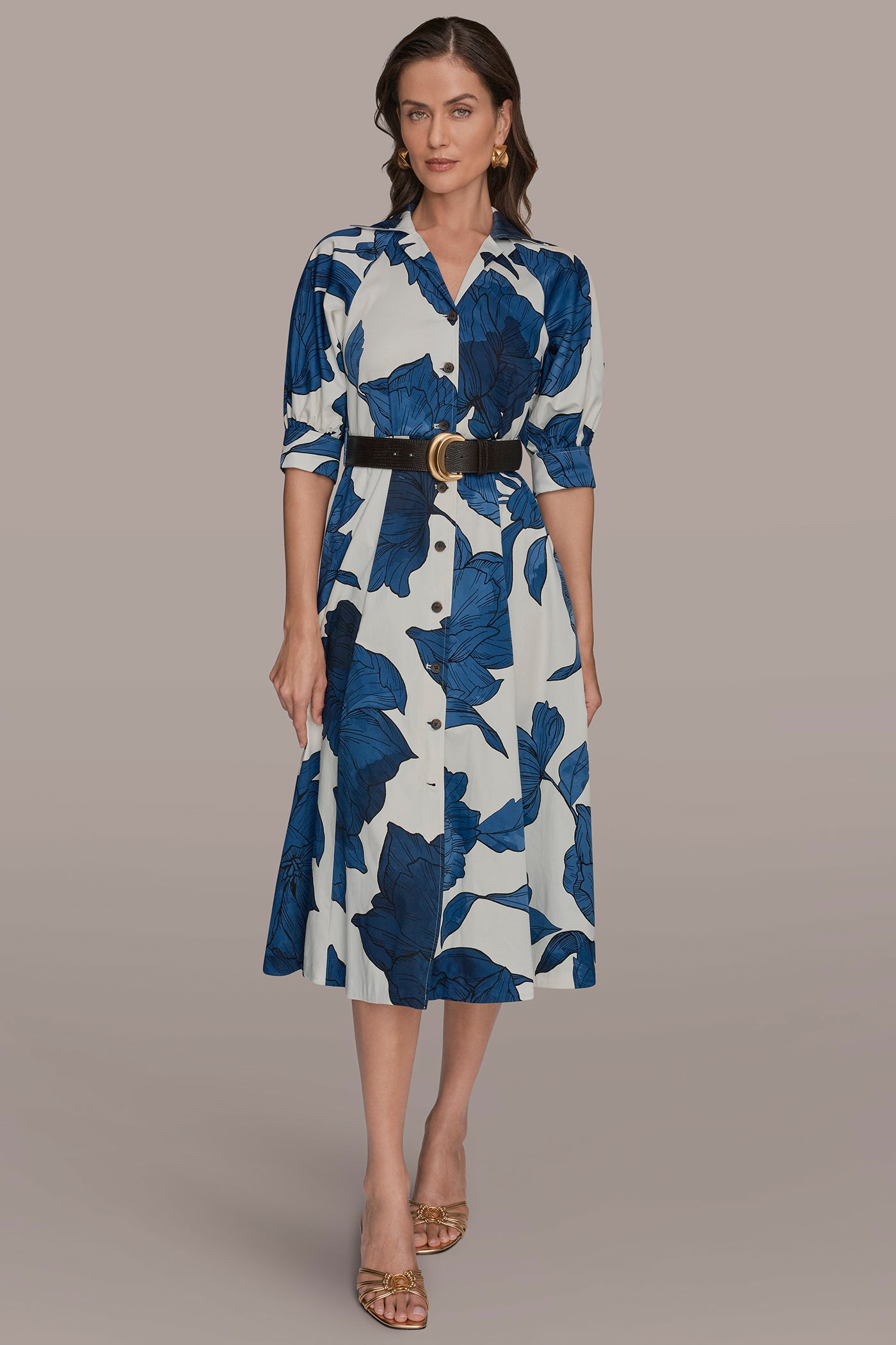 FLORAL BELTED MIDI SHIRT DRESS VIEW 7 | Dresses & Jumpsuits