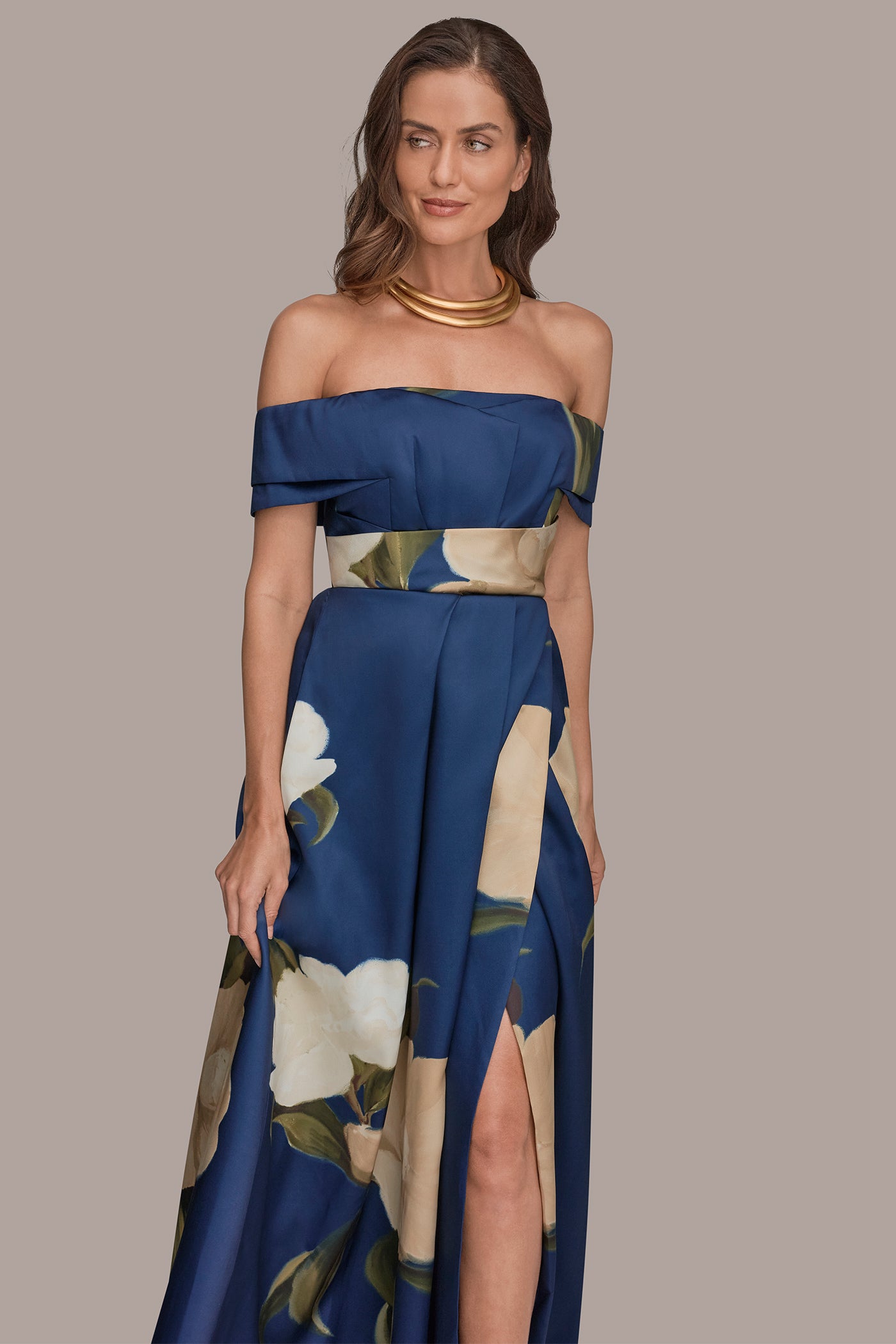 Donna Karan Women's Off-The-Shoulder Ball Gown Dress - Ink Multi Donna Karan Women's Off-The-Shoulder Ball Gown Dress - Ink Multi