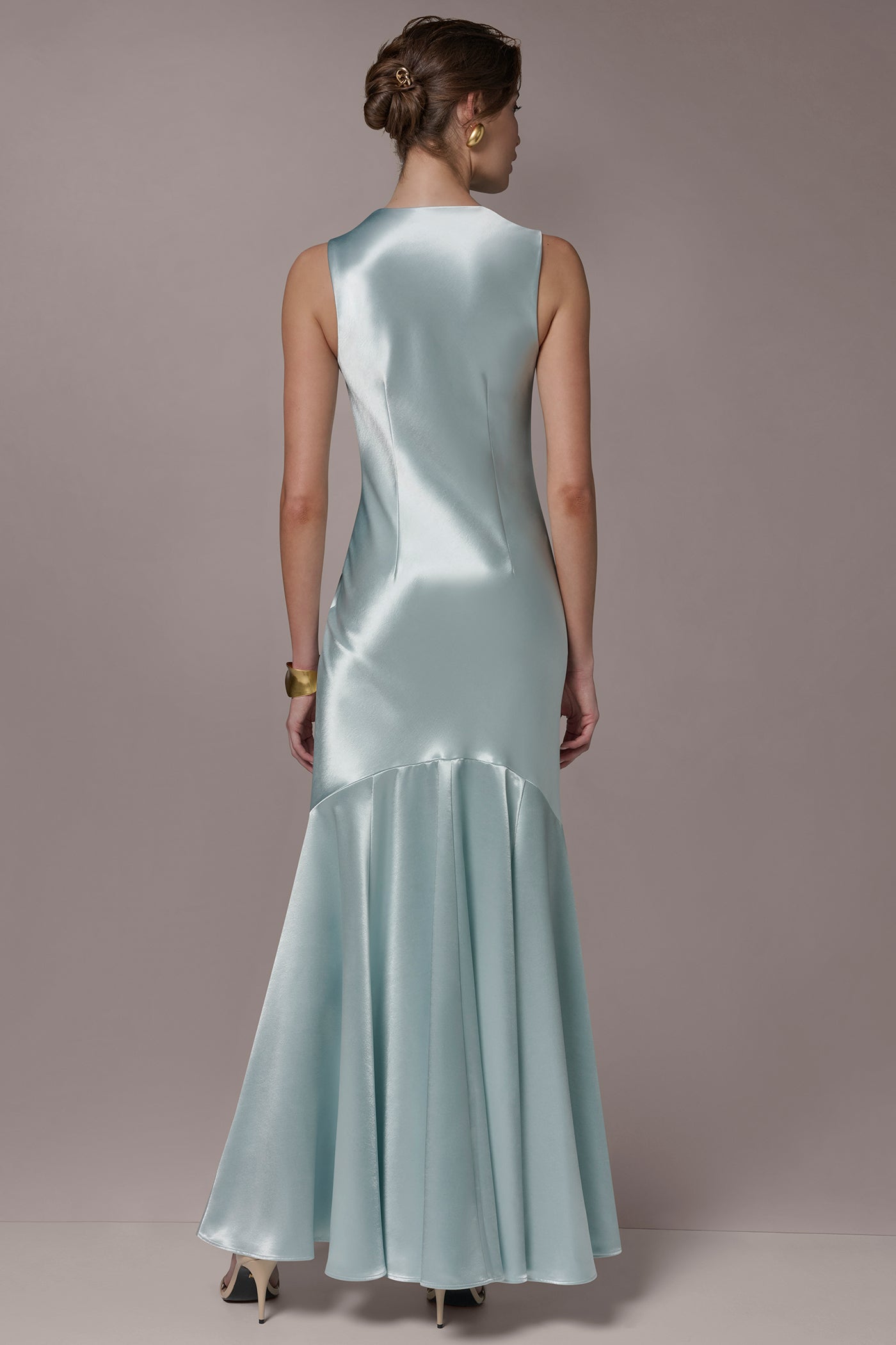 SATIN SLEEVELESS GOWN | View 2 | New Arrivals