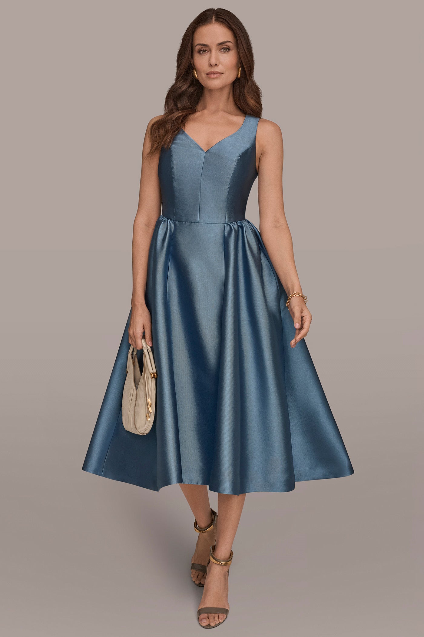 MIKADO SLEEVELESS FLORAL MIDI GOWN VIEW 8 | New Arrivals