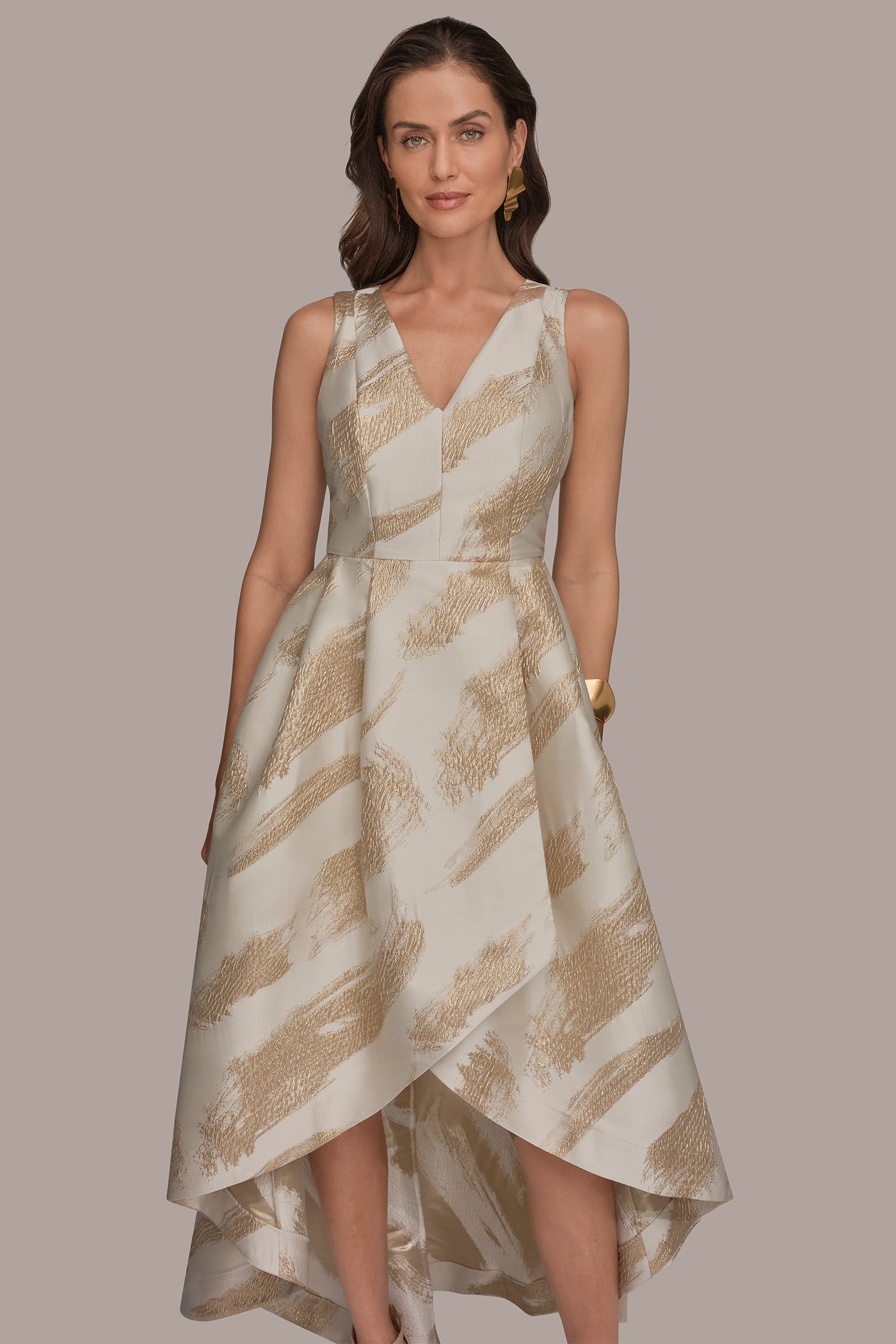 BRUSHSTROKE JACQUARD HIGH-LOW BALL GOWN VIEW 4 | New Dresses