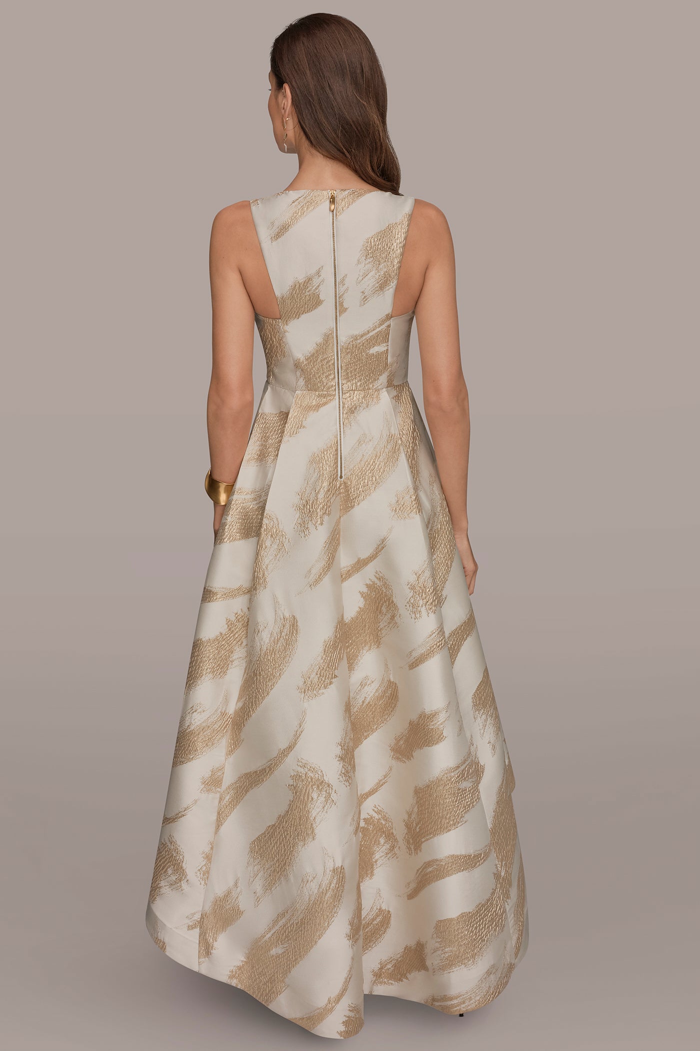 BRUSHSTROKE JACQUARD HIGH-LOW BALL GOWN | View 2 | New Dresses