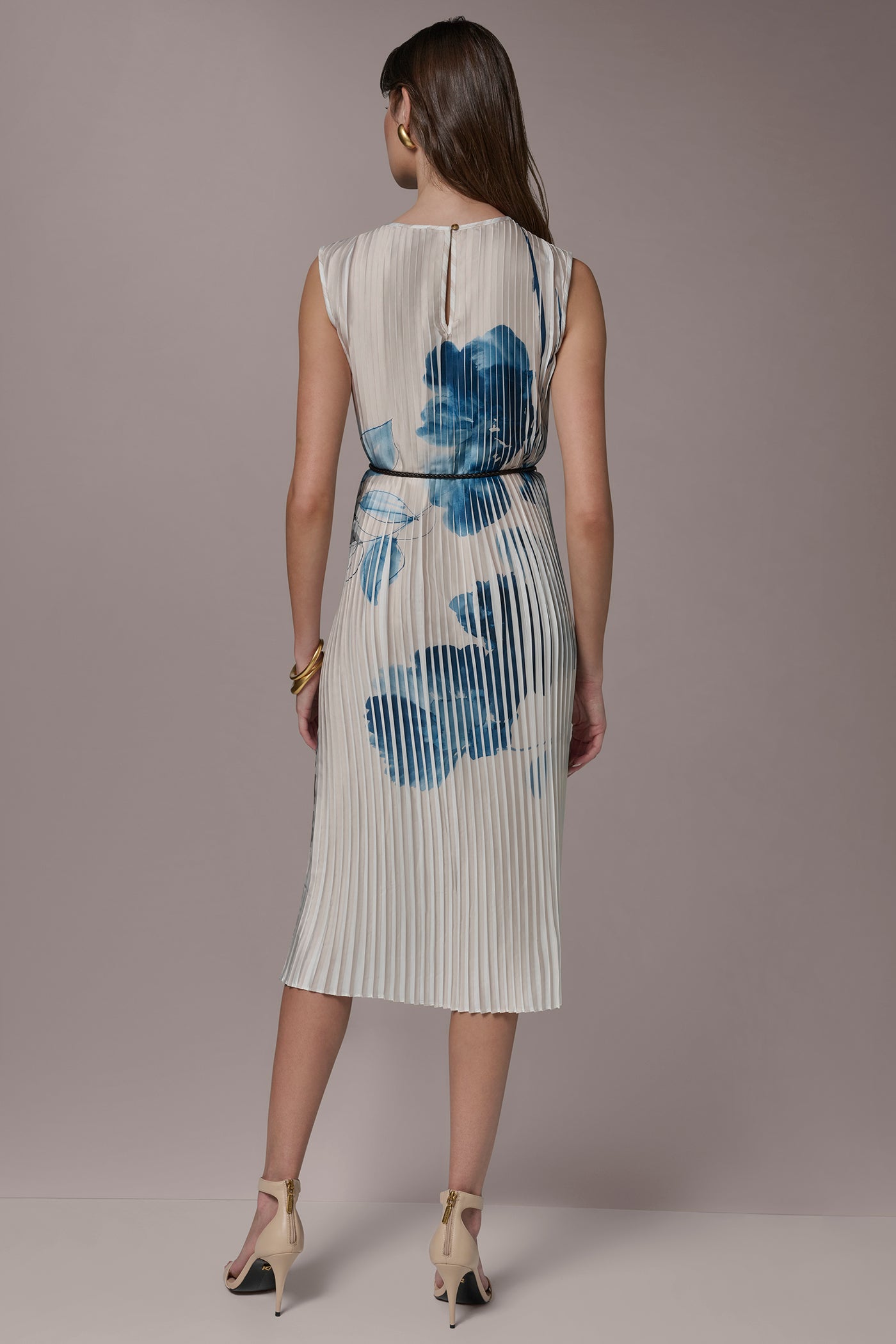 PRINTED PLEATED MIDI DRESS | View 2 | Dresses & Jumpsuits