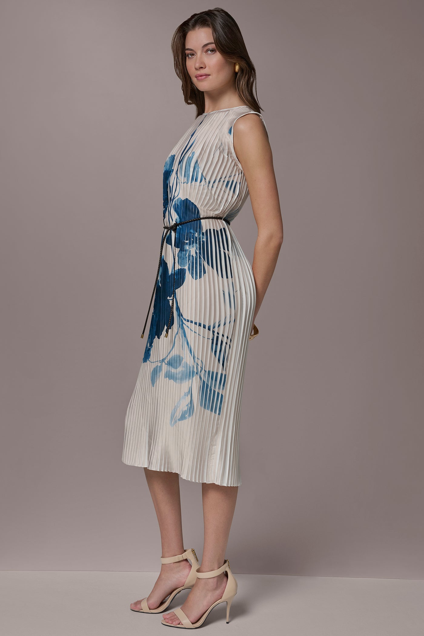 PRINTED PLEATED MIDI DRESS VIEW 3 | Dresses & Jumpsuits