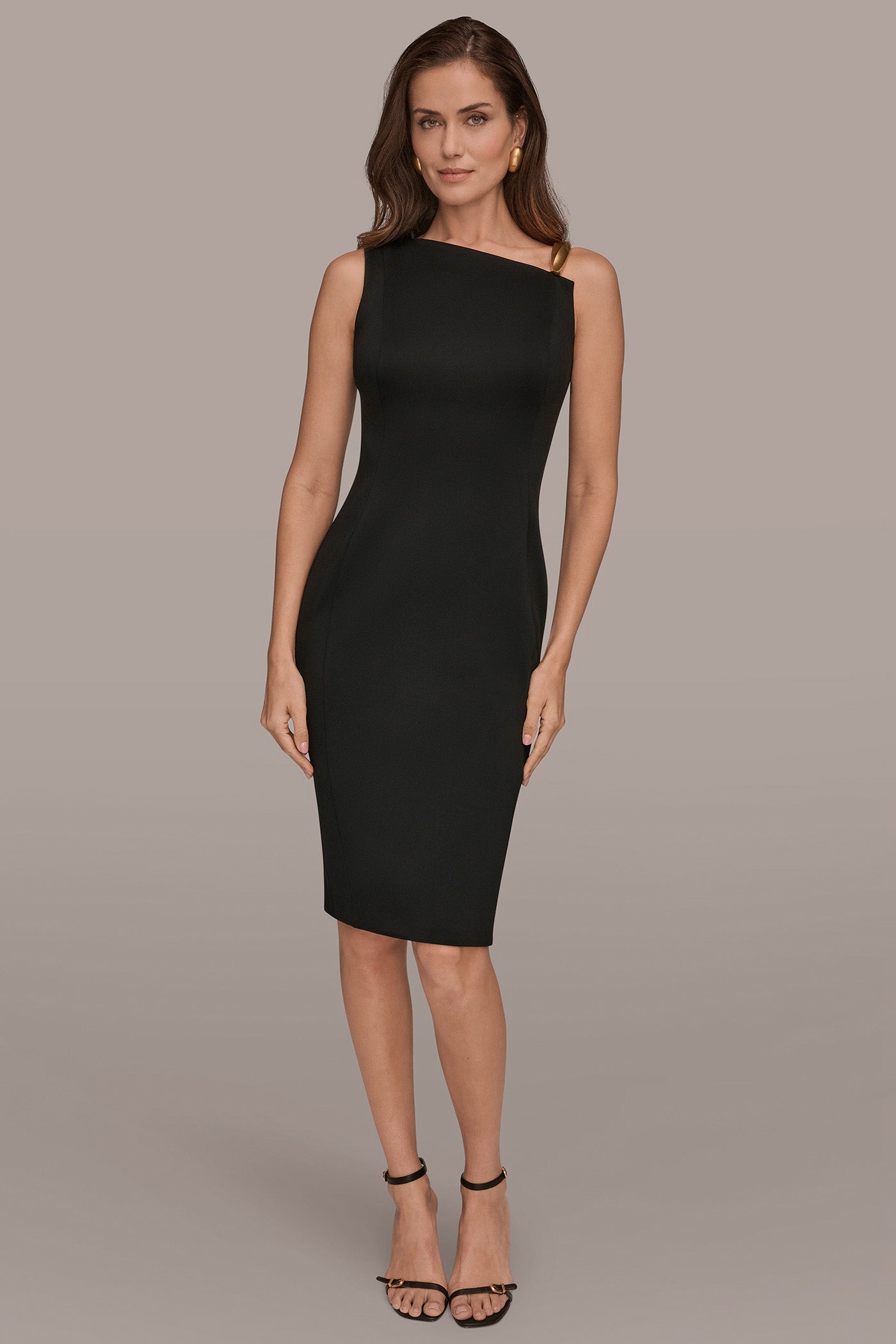 Donna Karan New York Women's Hardware-Trim Asymmetric Dress - Black (BLK) Donna Karan New York Women's Hardware-Trim Asymmetric Dress - Black (BLK)