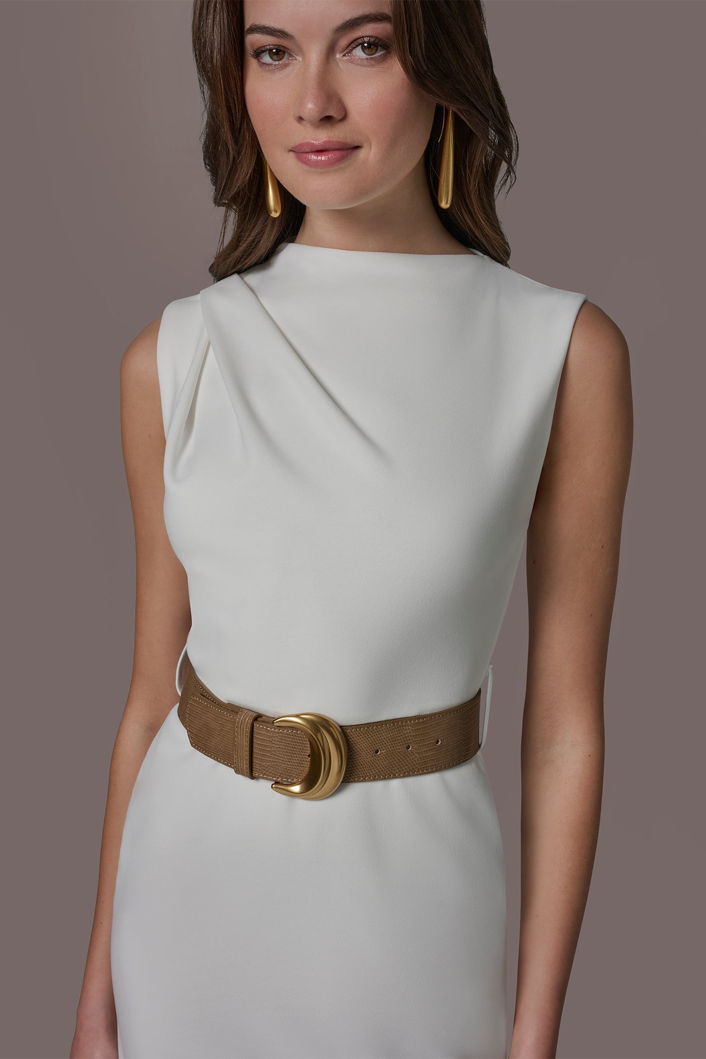 SLEEVELESS ASYMMETRIC MIDI SHEATH DRESS VIEW 5 | New Dresses