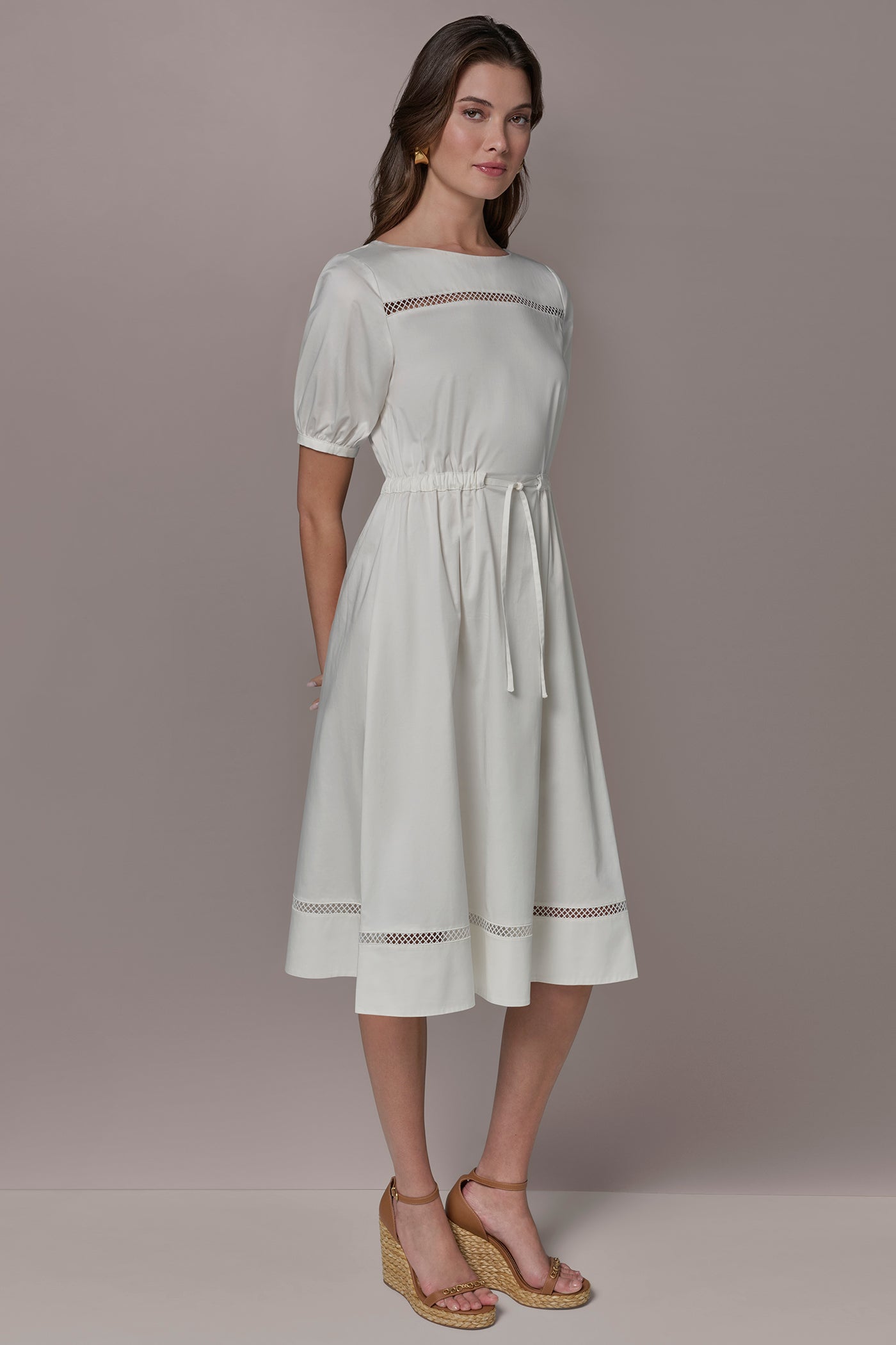 EYELET A -LINE MIDI DRESS VIEW 3 | Dresses & Jumpsuits