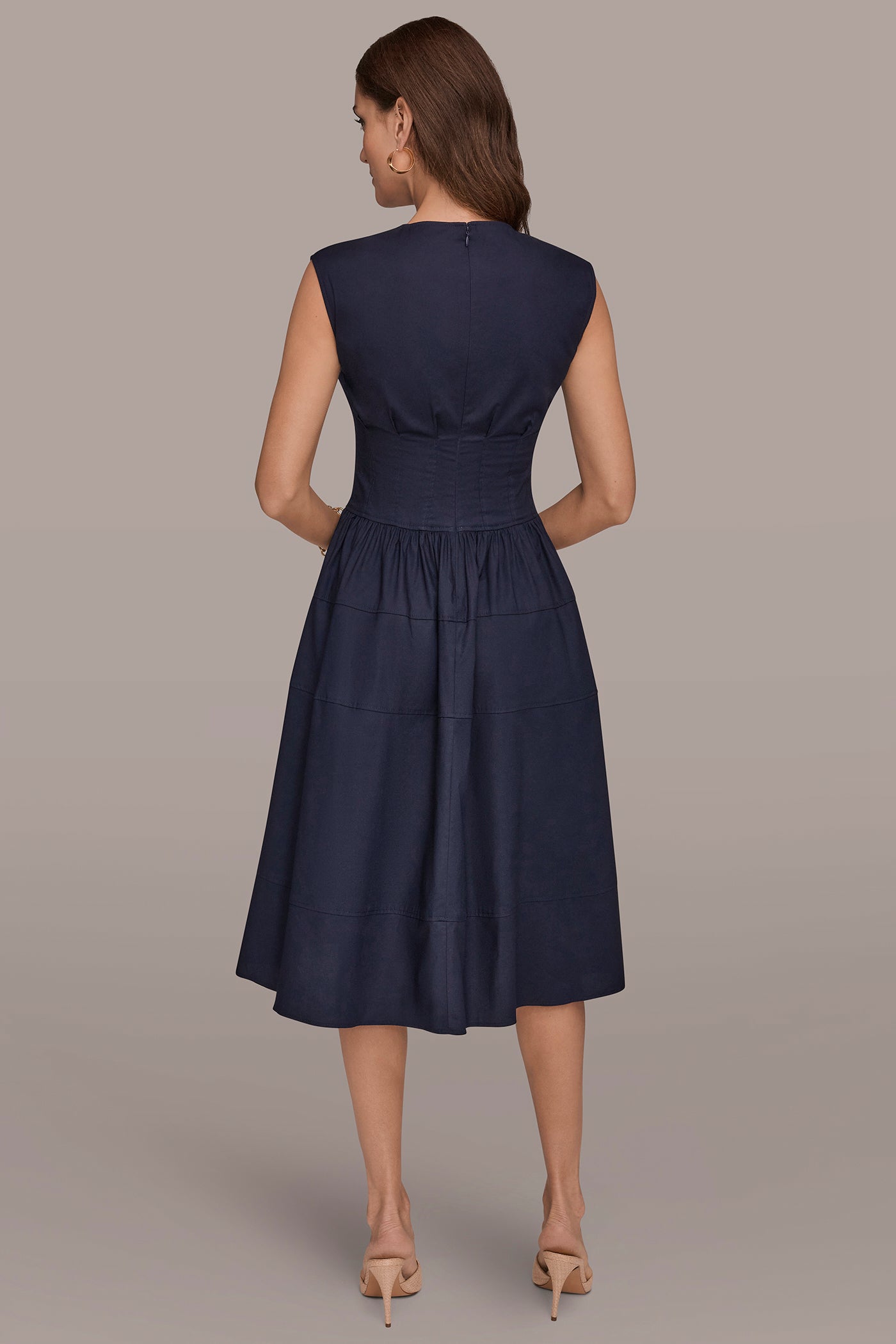 CORSET WAIST A LINE MIDI DRESS | View 2 | Dresses & Jumpsuits