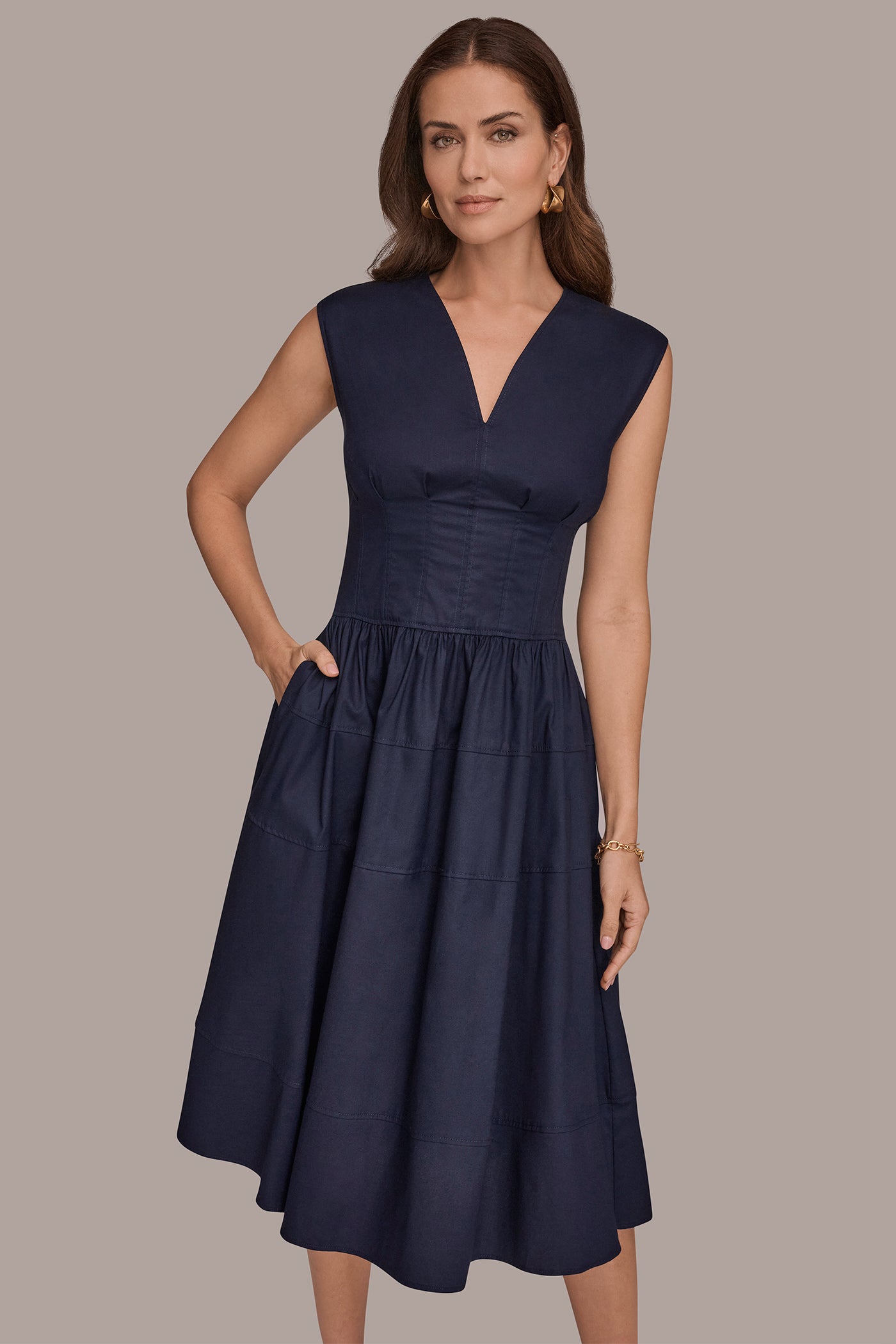 CORSET WAIST A LINE MIDI DRESS VIEW 6 | Dresses & Jumpsuits