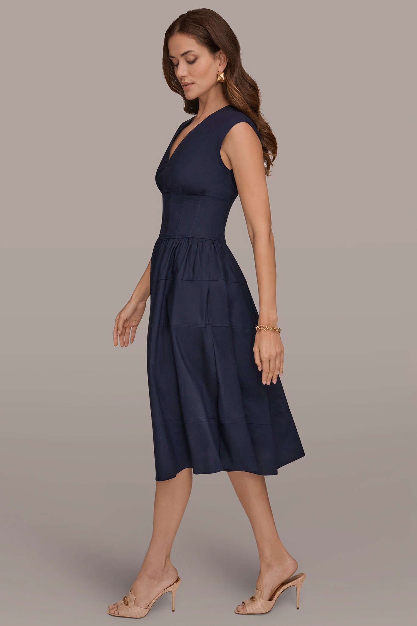 CORSET WAIST A LINE MIDI DRESS VIEW 3 | Dresses & Jumpsuits