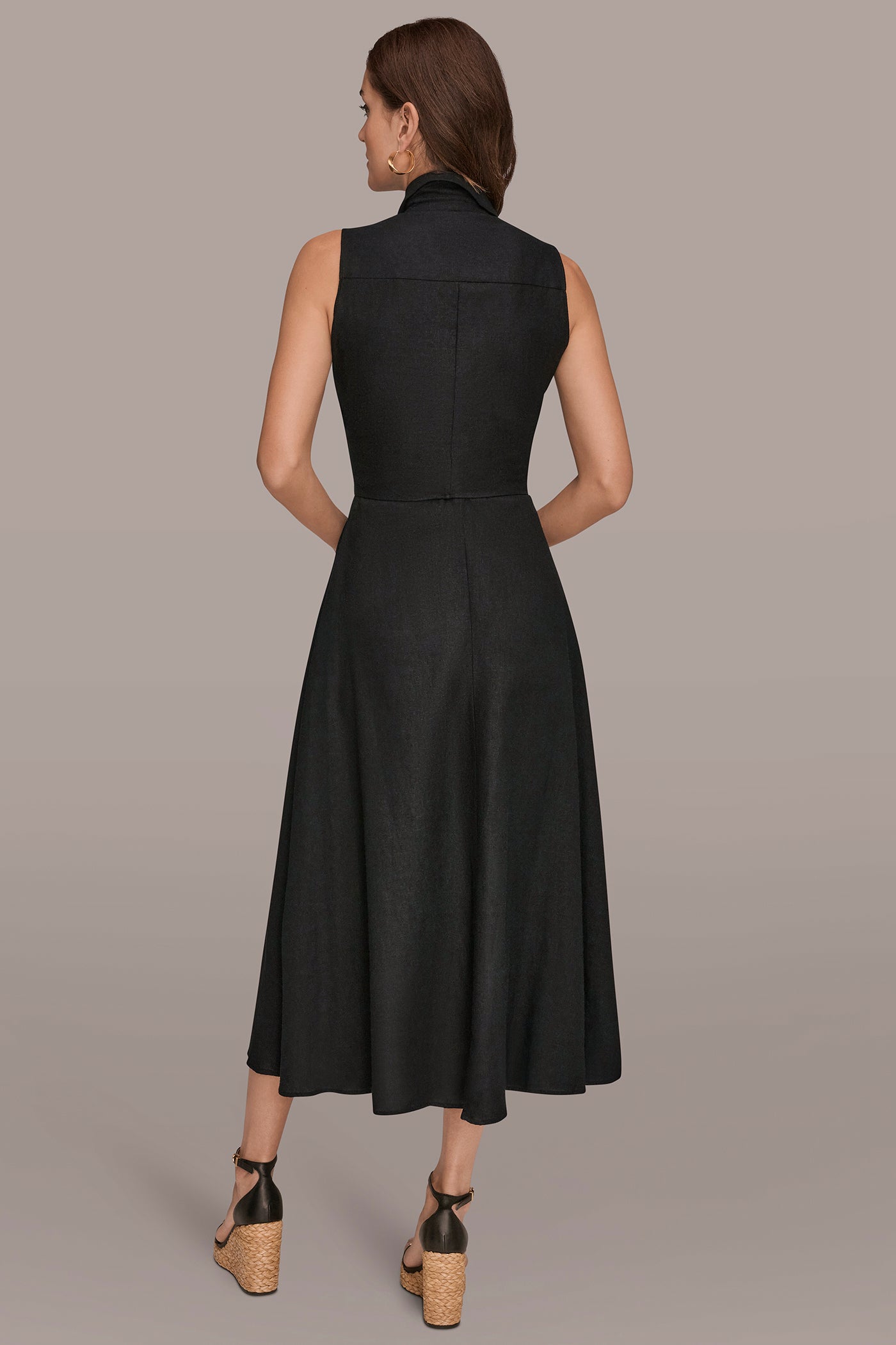 linen blend dresses Linen Blend Midi Shirt Dress | Shirt Dress