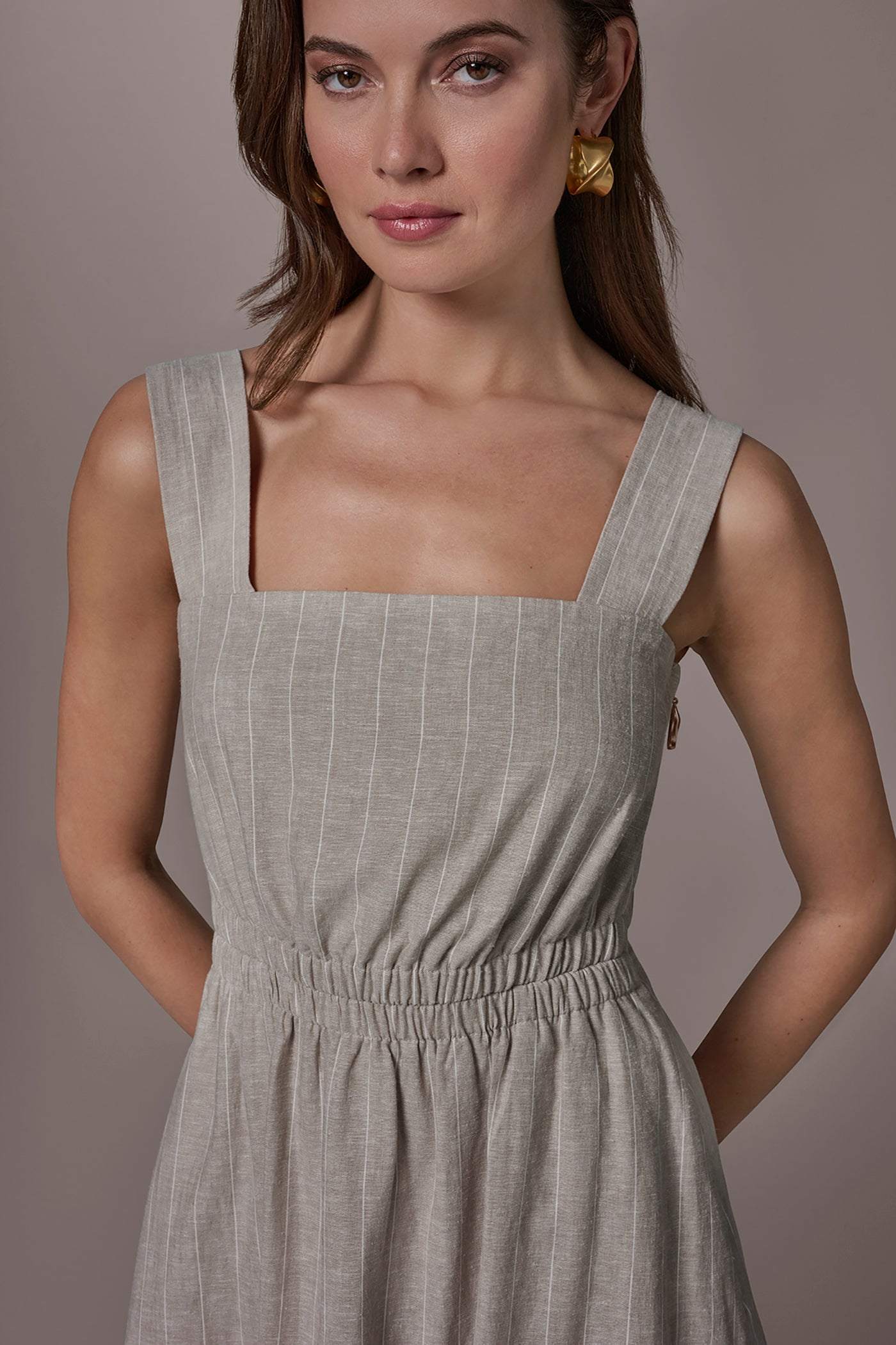 STRIPED A-LINE MIDI DRESS VIEW 5 | New Arrivals