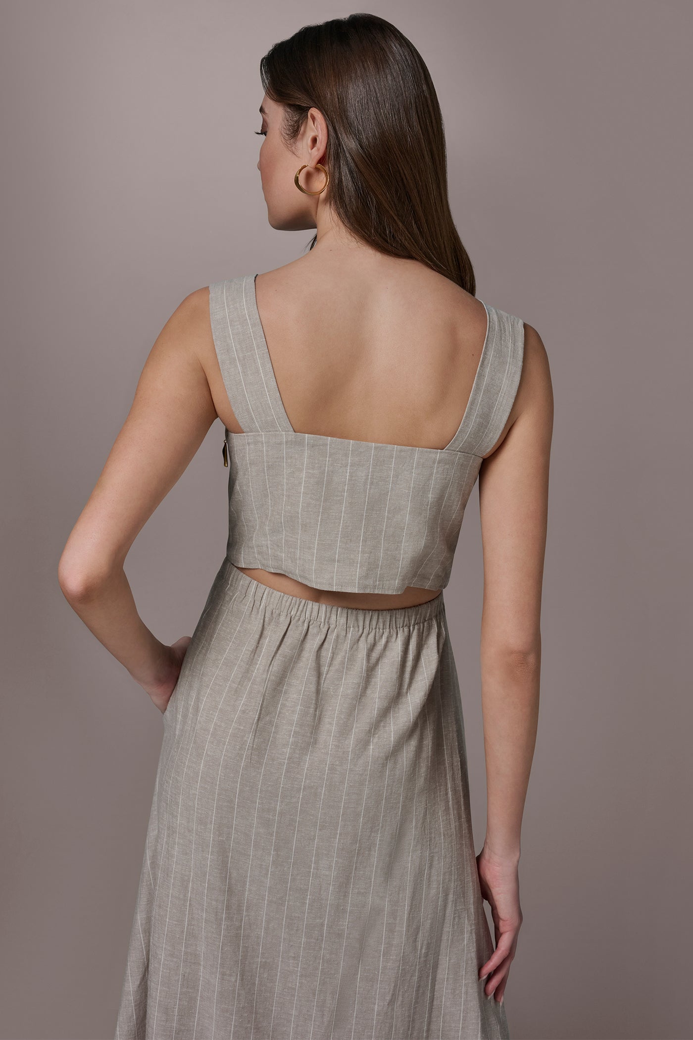 STRIPED A-LINE MIDI DRESS VIEW 7 | New Arrivals