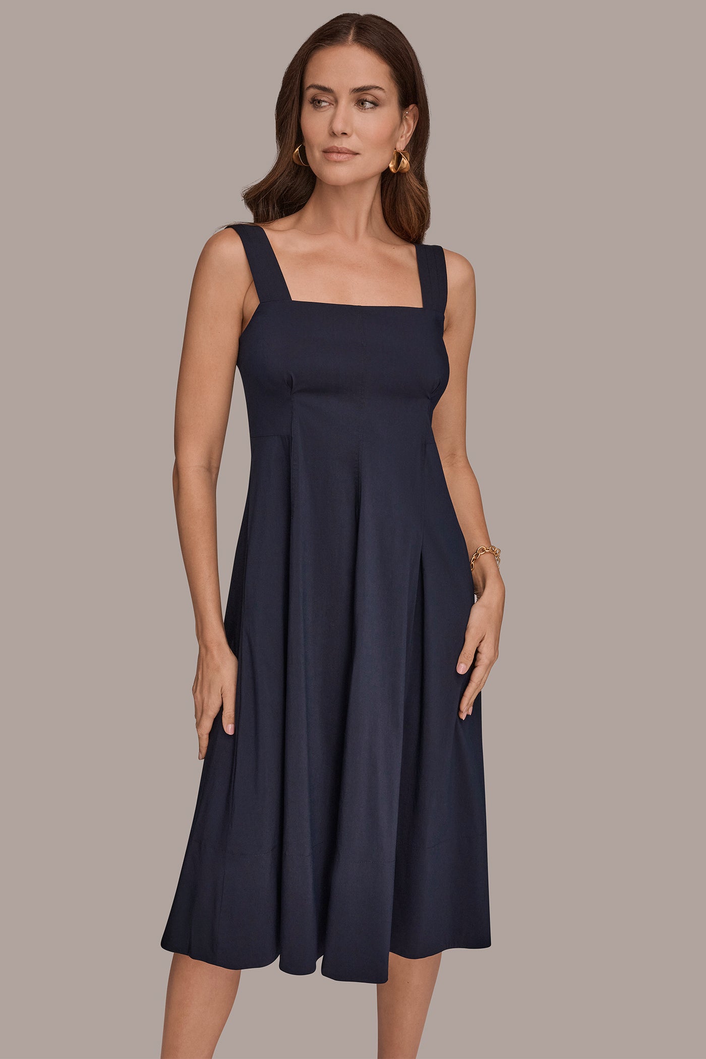 SQUARE NECK A-LINE DRESS VIEW 6 | Clothing