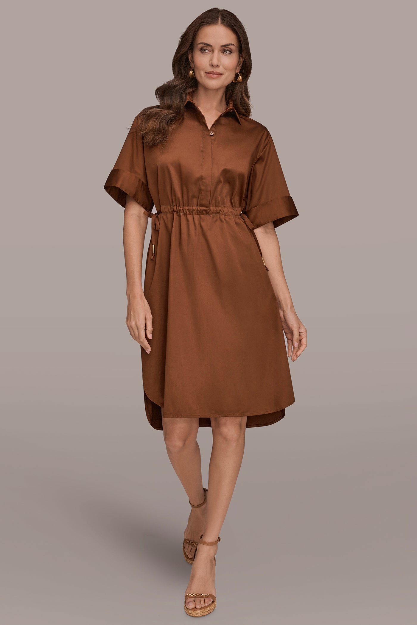 drawstring cotton dress Gillian Drawstring Dress in Cotton Shirting KALLMEYER