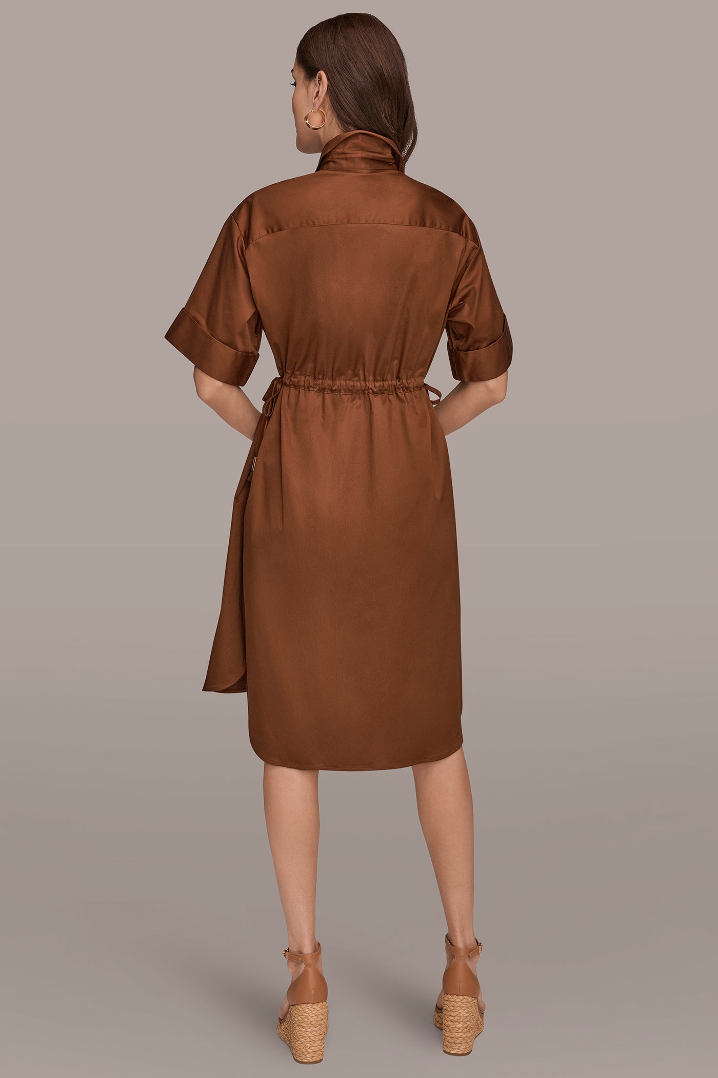 sateen shirt dress Curve Satin Shirt Midi Dress